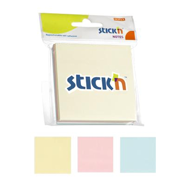 Hopax Stıckn Yapışkanlı Not Kağıdı 3 Blok 150 Yaprak 76x76 mm 3 Pastel Renk