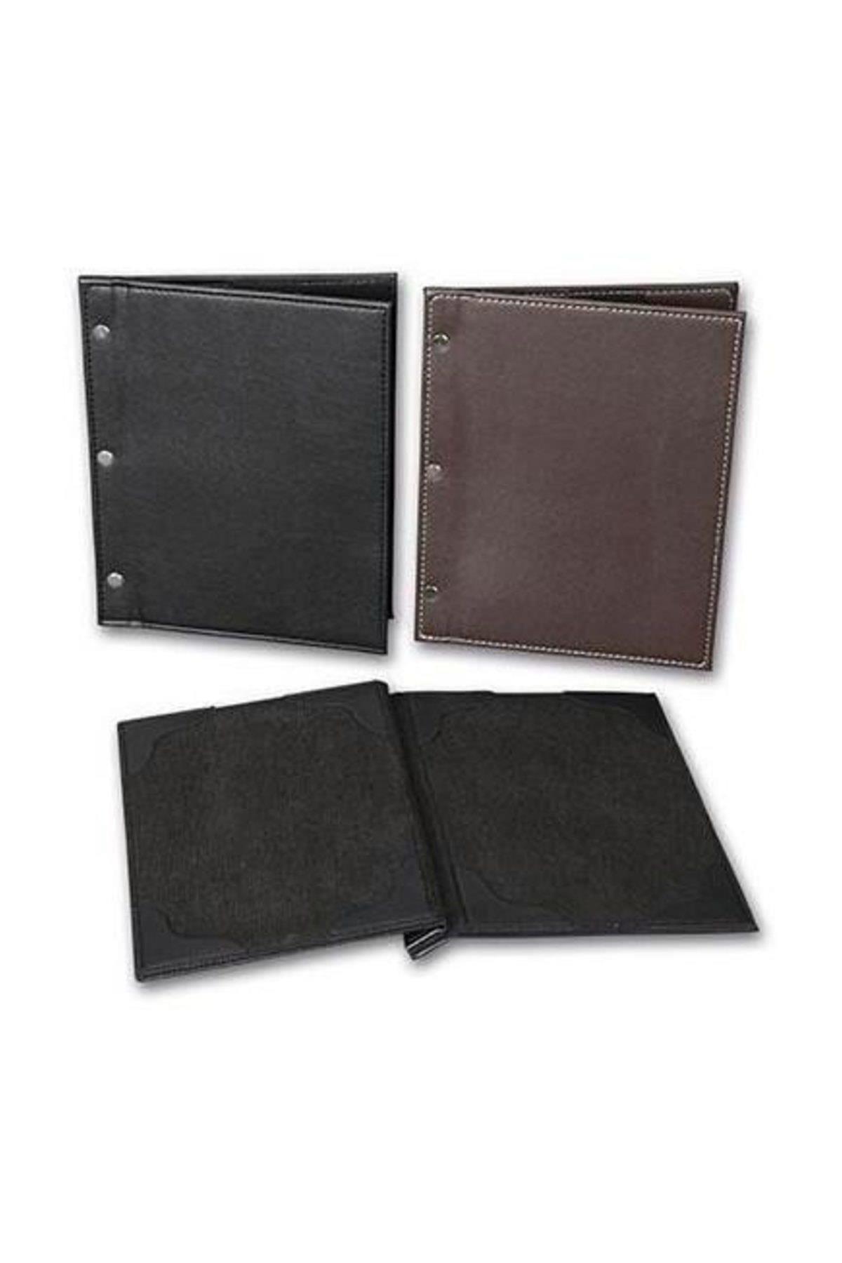 2K Menü Kabı Suni Deri Vidalı 18x23 Siyah 4044S