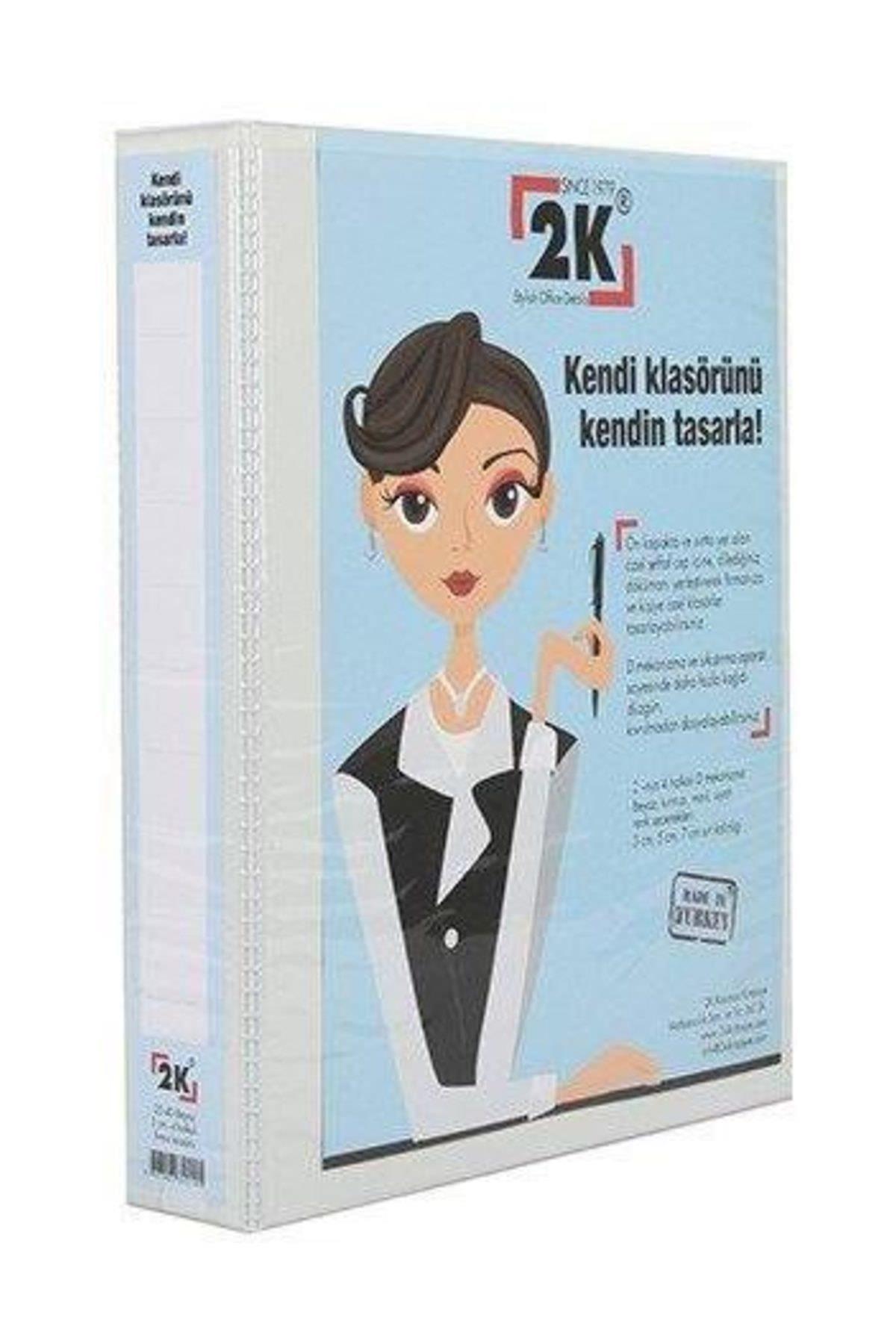 2K Sunum Klasörü Cepli 2 Halkalı 50 MM Beyaz 05-2D-B