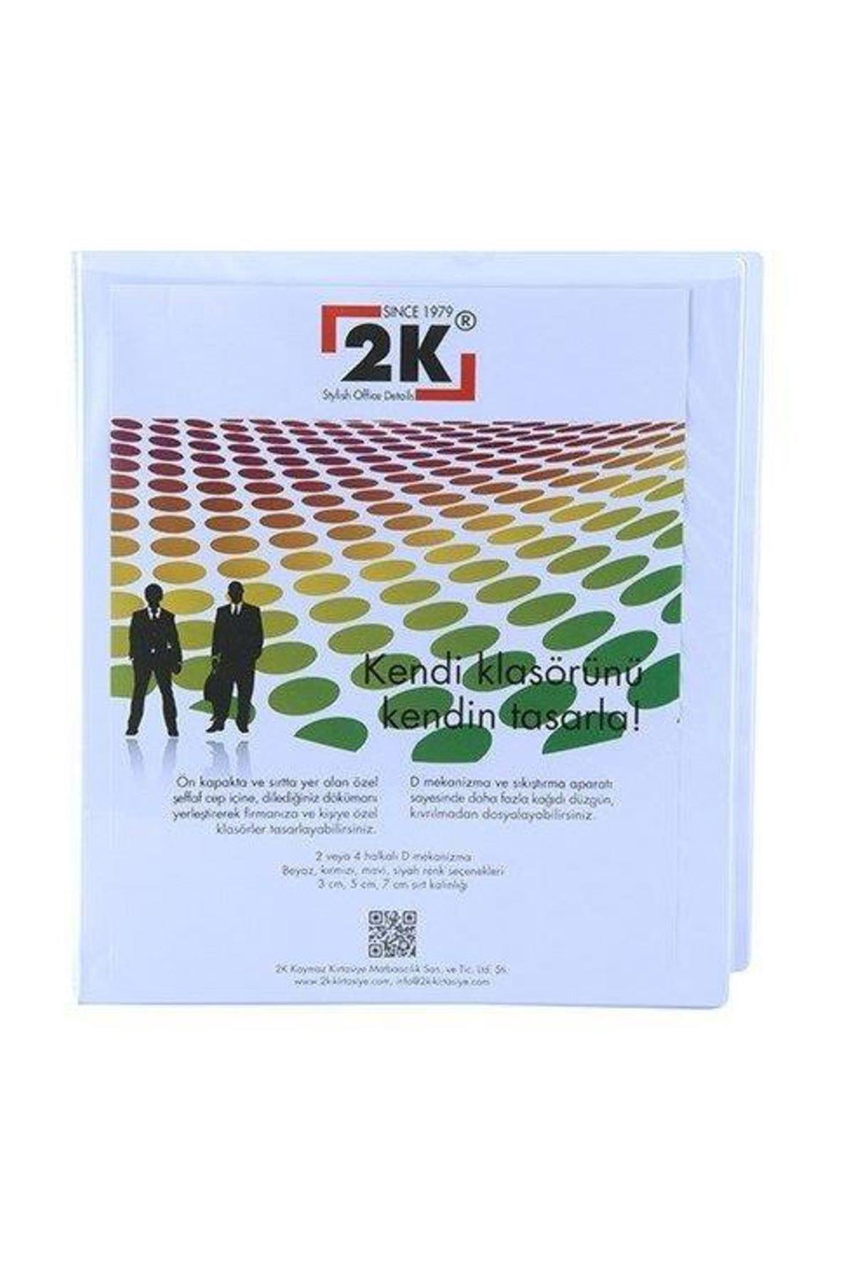 2K Sunum Klasörü Cepli 2 Halkalı 70 MM Beyaz 07-2D-B