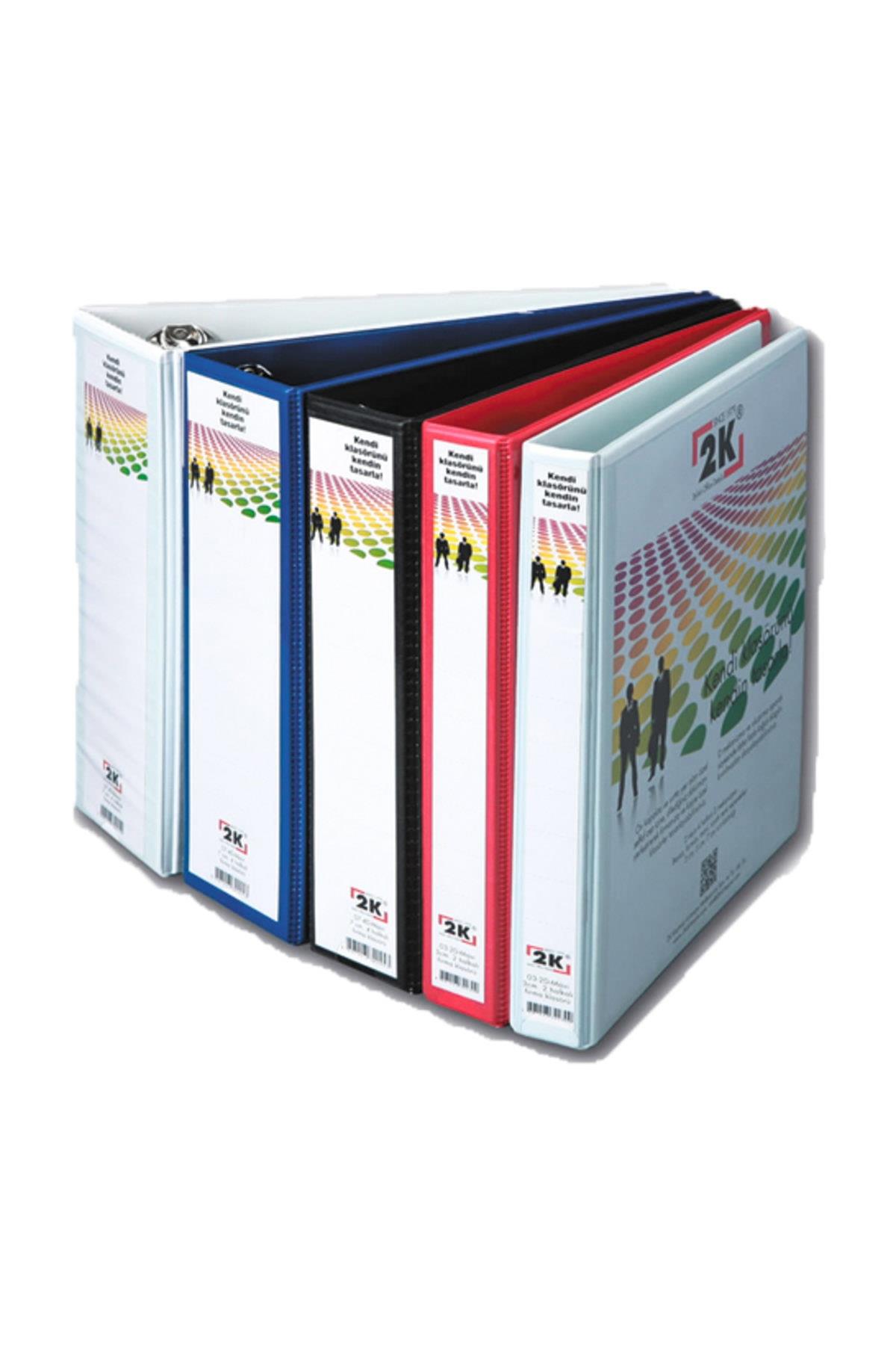 2K Sunum Klasörü Cepli 4 Halkalı 50 MM Beyaz 05-4D-B