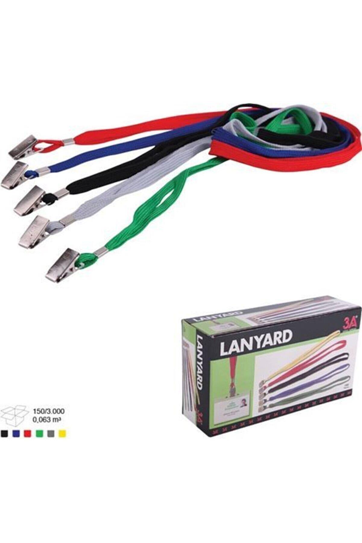 3A Kart Askı İpi Metal Klipsli Lacivert Metal Klipsli Kart Askı İpi (150 Li Paket)