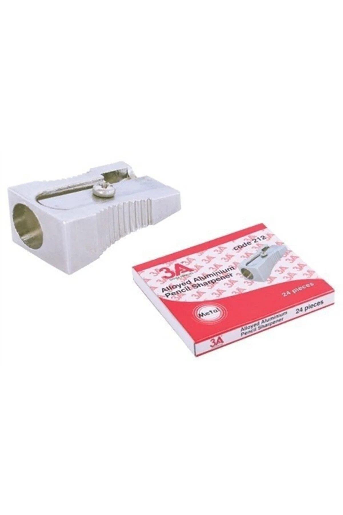 3A Metal Kalemtıraş Üçgen Metal Kalemtraş (24 Lü Paket)