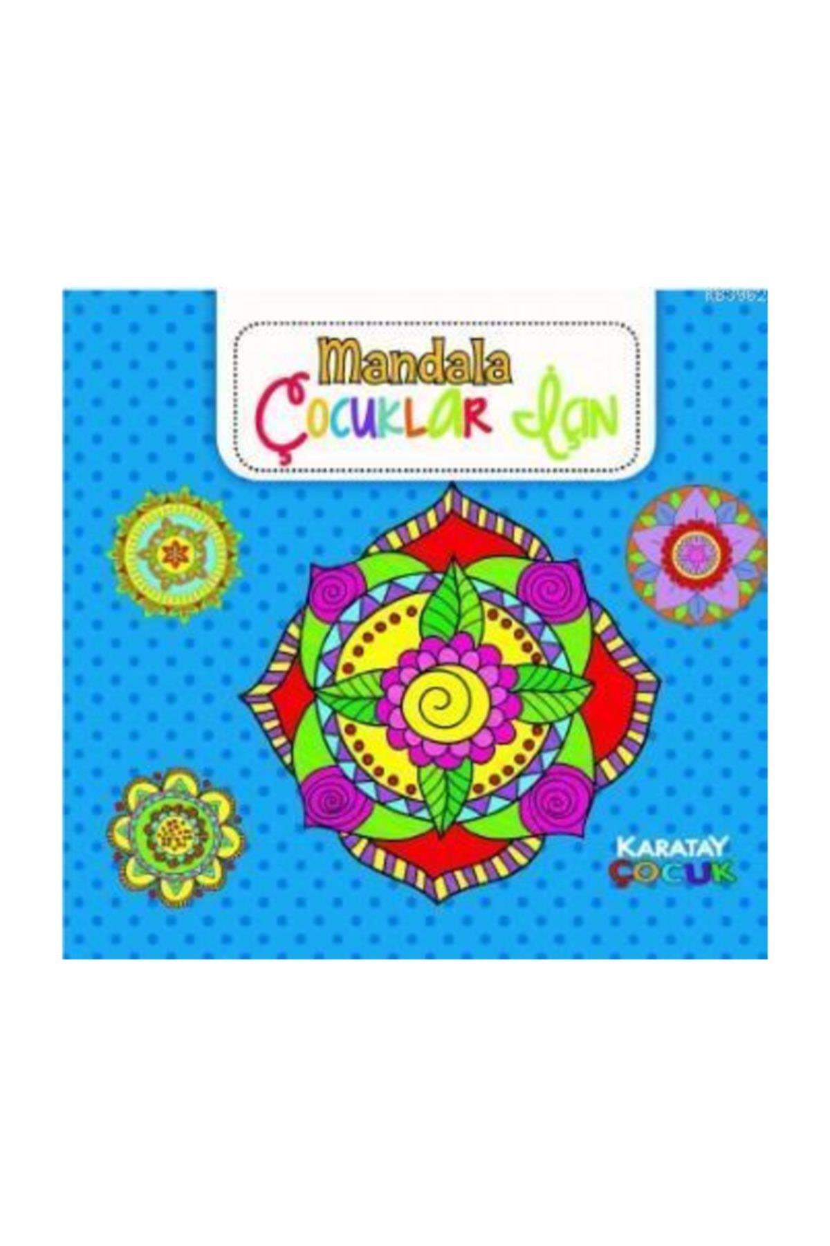 4E Boyama Kitabı Çocuklar İçin Mandala Mavi Karatay