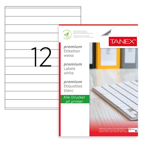 Tanex Lazer Etiket 100 YP 210x24 Laser-Copy-Inkjet TW-2524