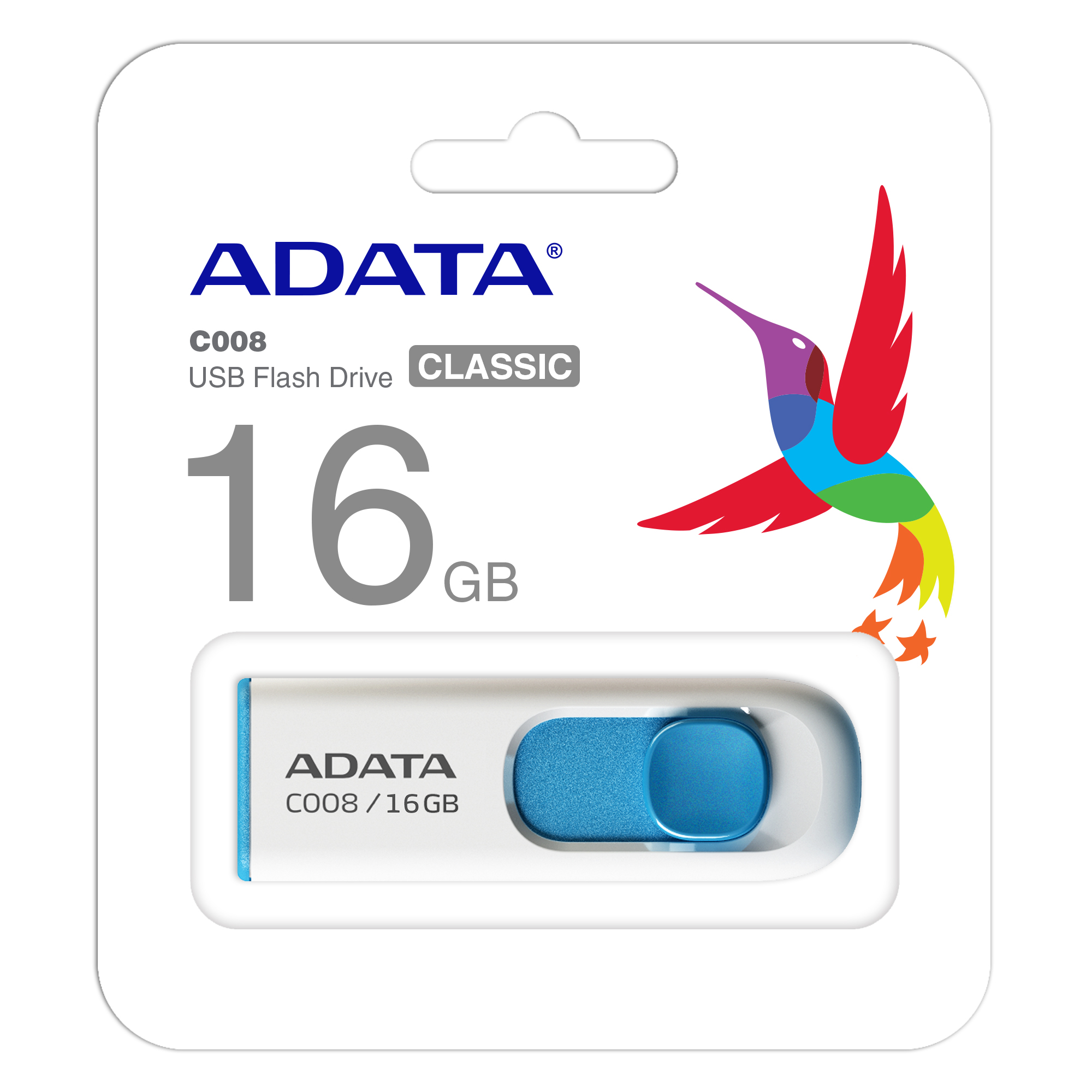 Adata 16GB USB2.0 Classic Beyaz Mavi 16 GB Flash Bellek