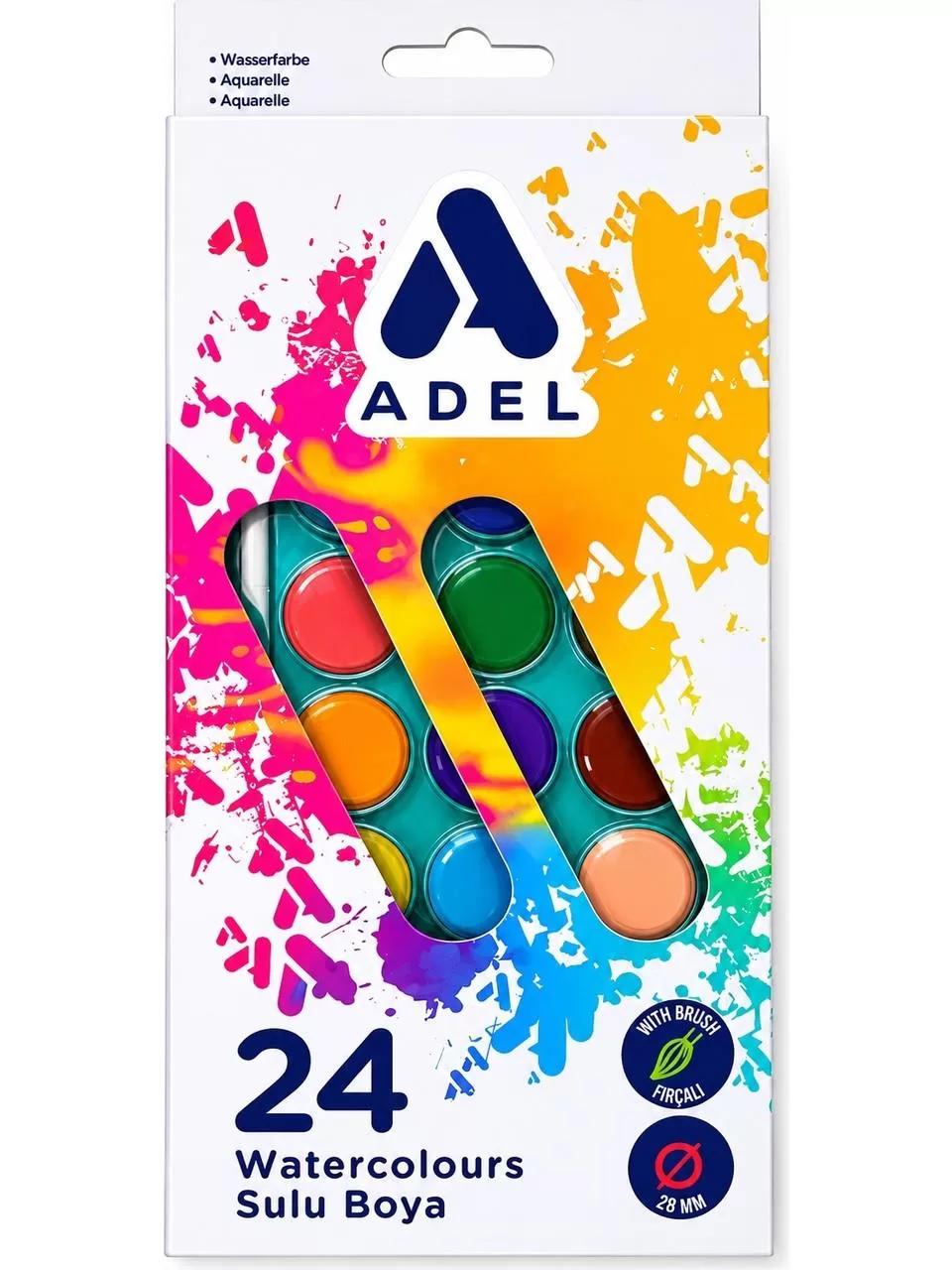 Adel Sulu Boya 28 MM 24 Renk Sulu Boya