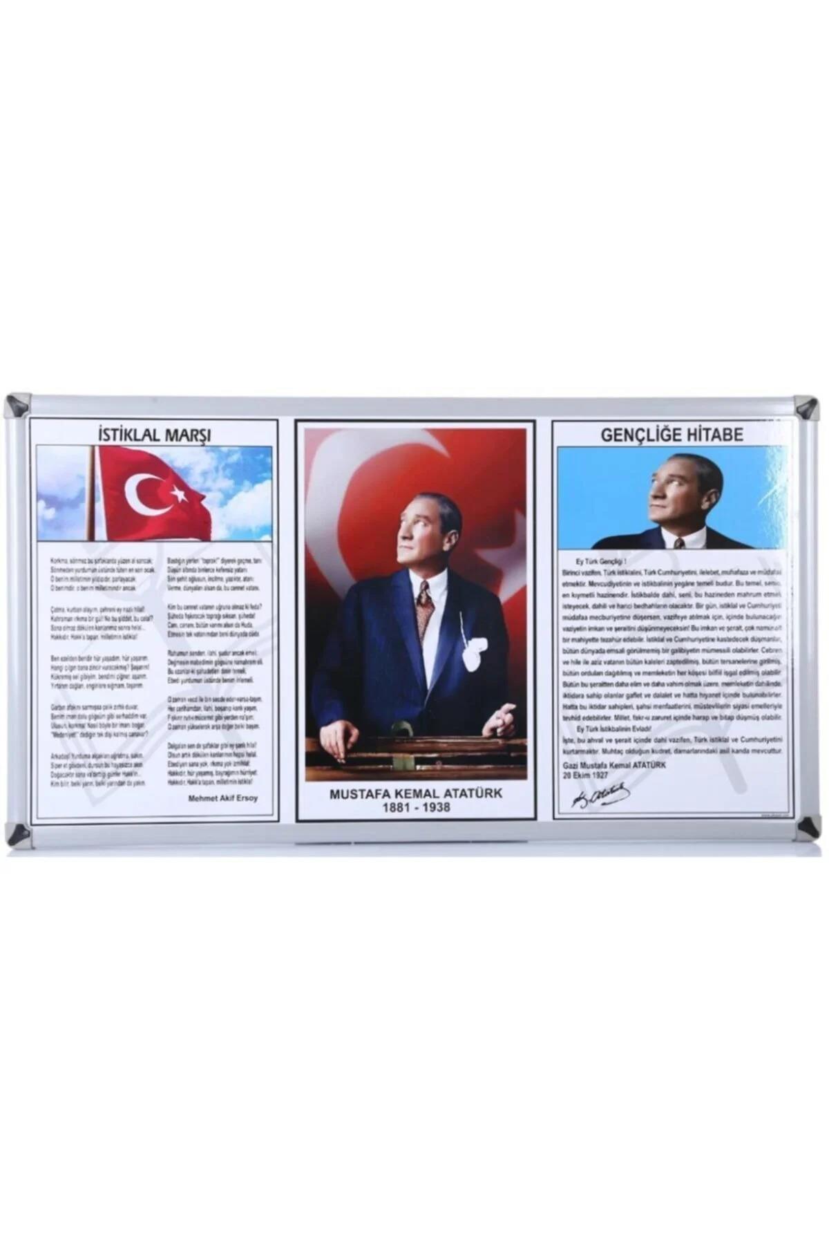 Akyazı Milli Levha Metal Çerçeve 3 Lü 50 x 90 CM Metal Çerçeveli Milli Levha