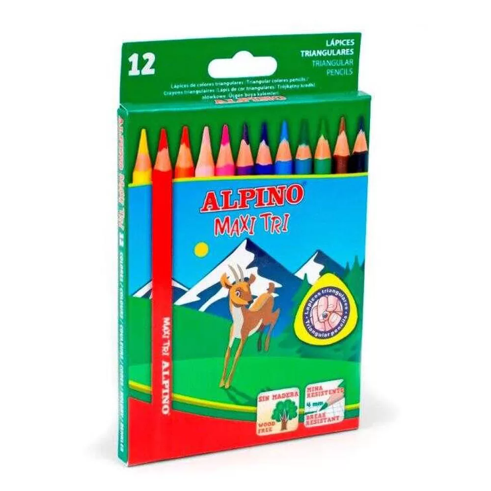 Alpıno Boya Kalemi Maxi Trio Jumbo 12 Renk Kuru Boya