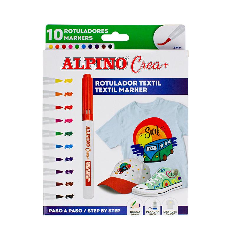 Alpino Keçeli Boya Kalemi Crea Textil 10 Renk Tekstil Kalemi
