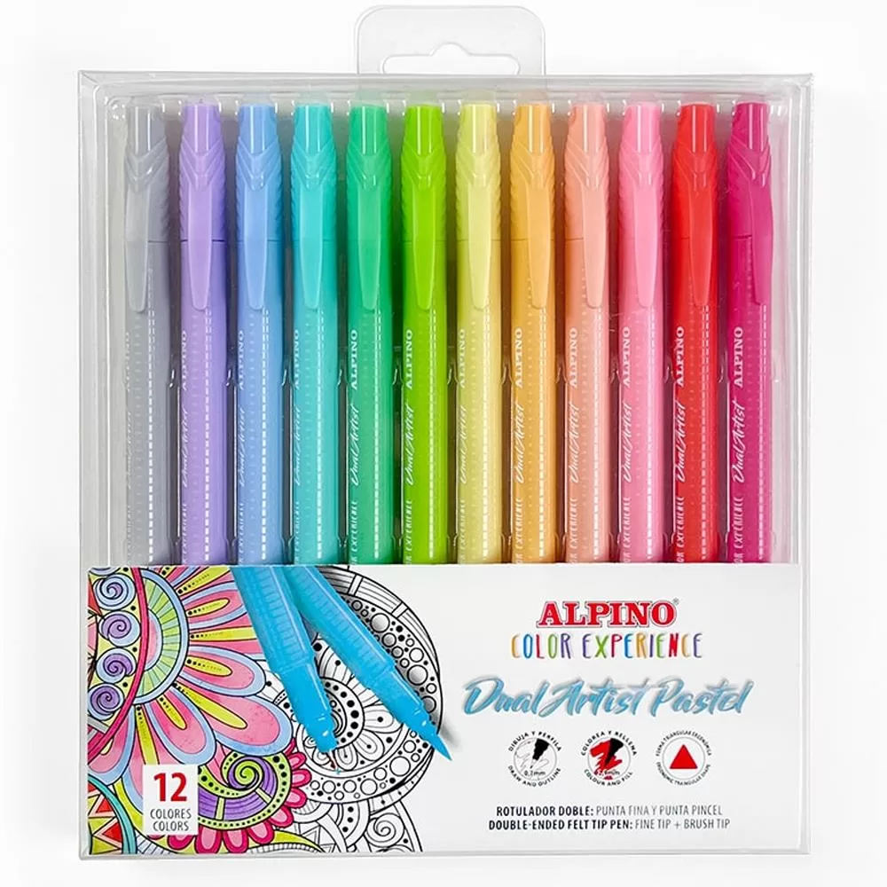 Alpino Keçeli Kalem Dual Art 12 Li Pastel Renk Çift Yön Keçeli Kalem