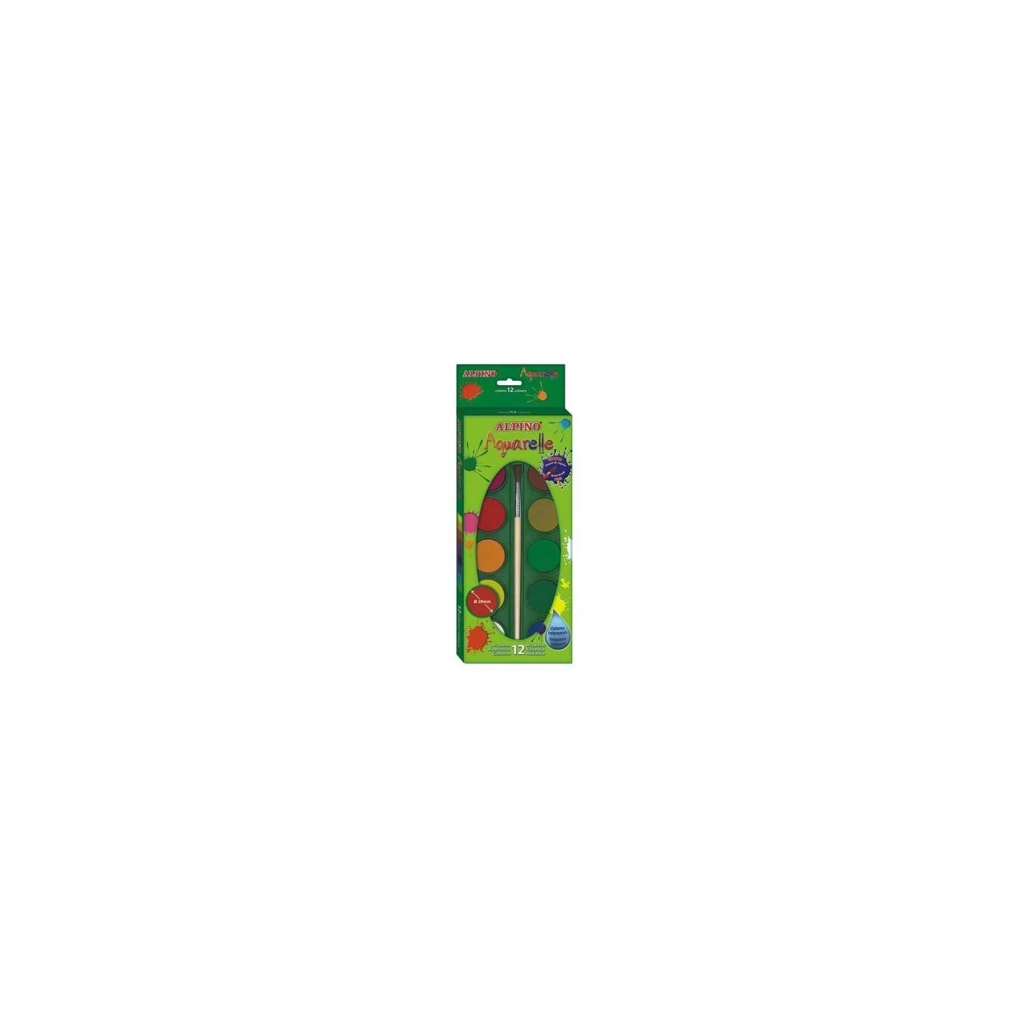 Alpıno Suluboya 12 Renk Fırçalı Aq-01