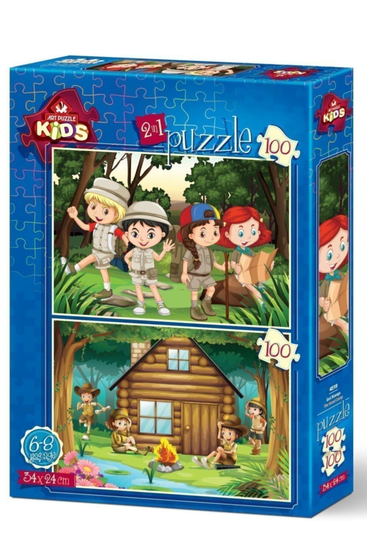Art Puzzle 2x100 Parça İzci Kampı Çocuk Puzzle
