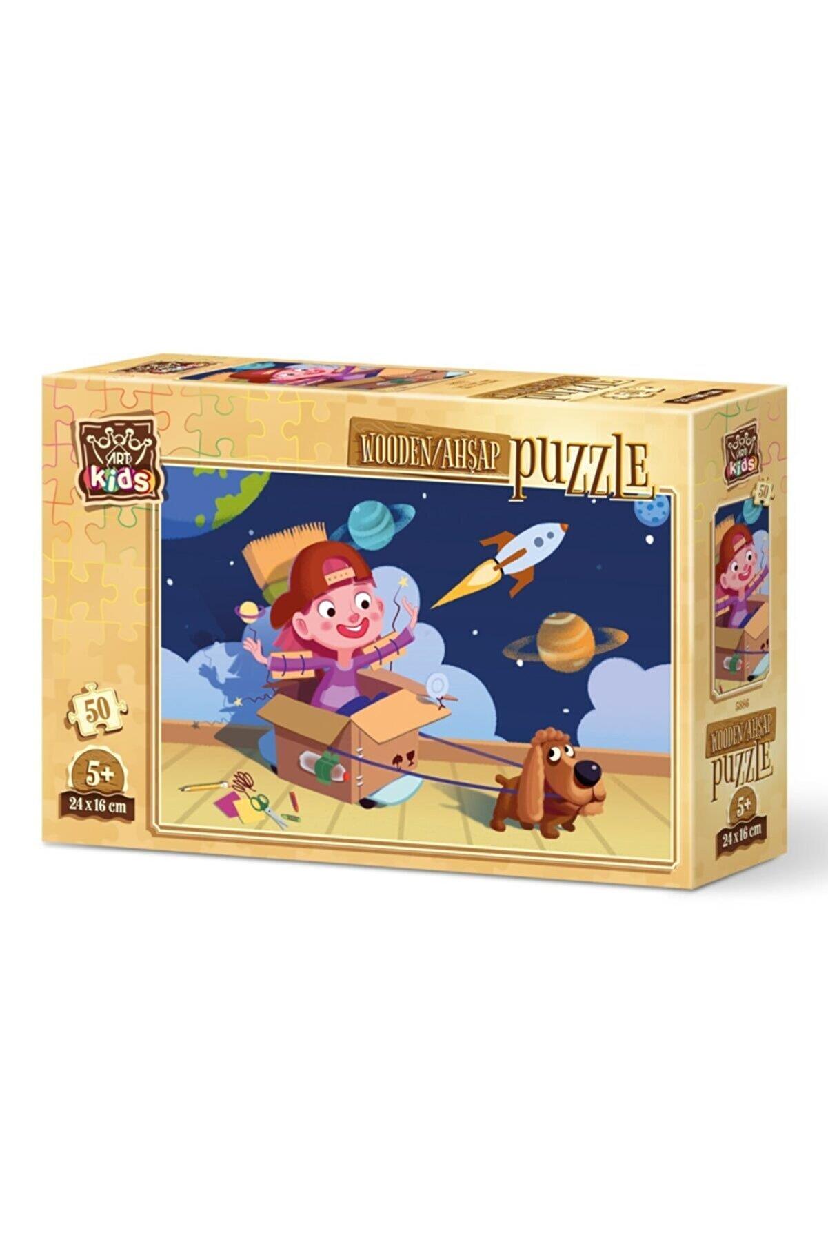 Art Puzzle Art Kids Minik Astronot 50 Parça Ahşap Puzzle