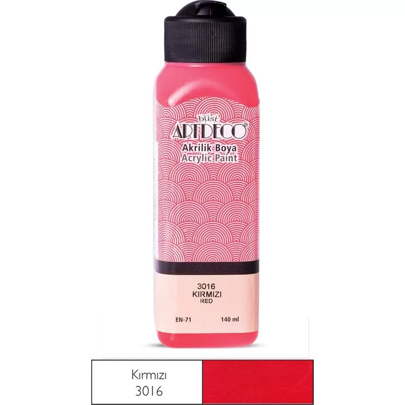 Artdeco Akrilik Boya 140 ML Kırmızı Y-070R-3016