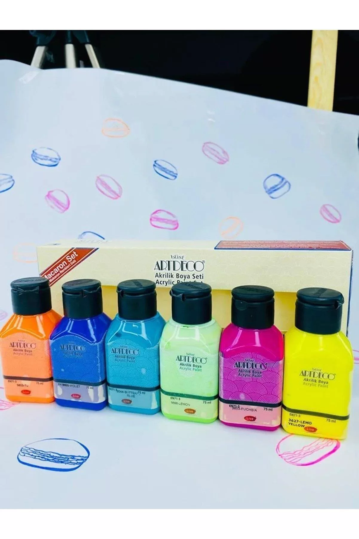 Artdeco Akrilik Boya 6x75 ML Set Makaron Renkler 6 Renk Set