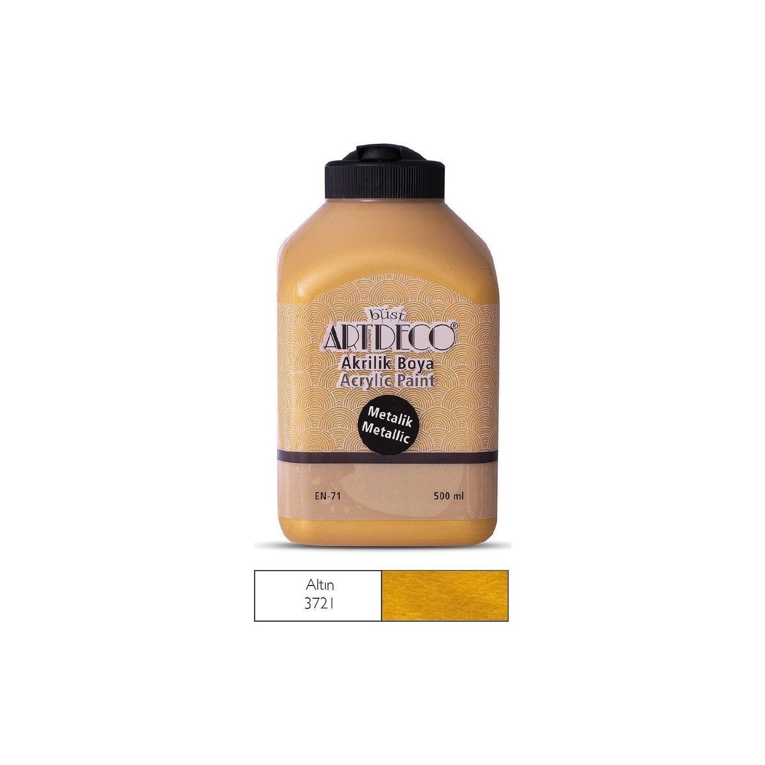 Artdeco Akrilik Boya Metalik 500 ML Altın Metalik Akrilik Boya