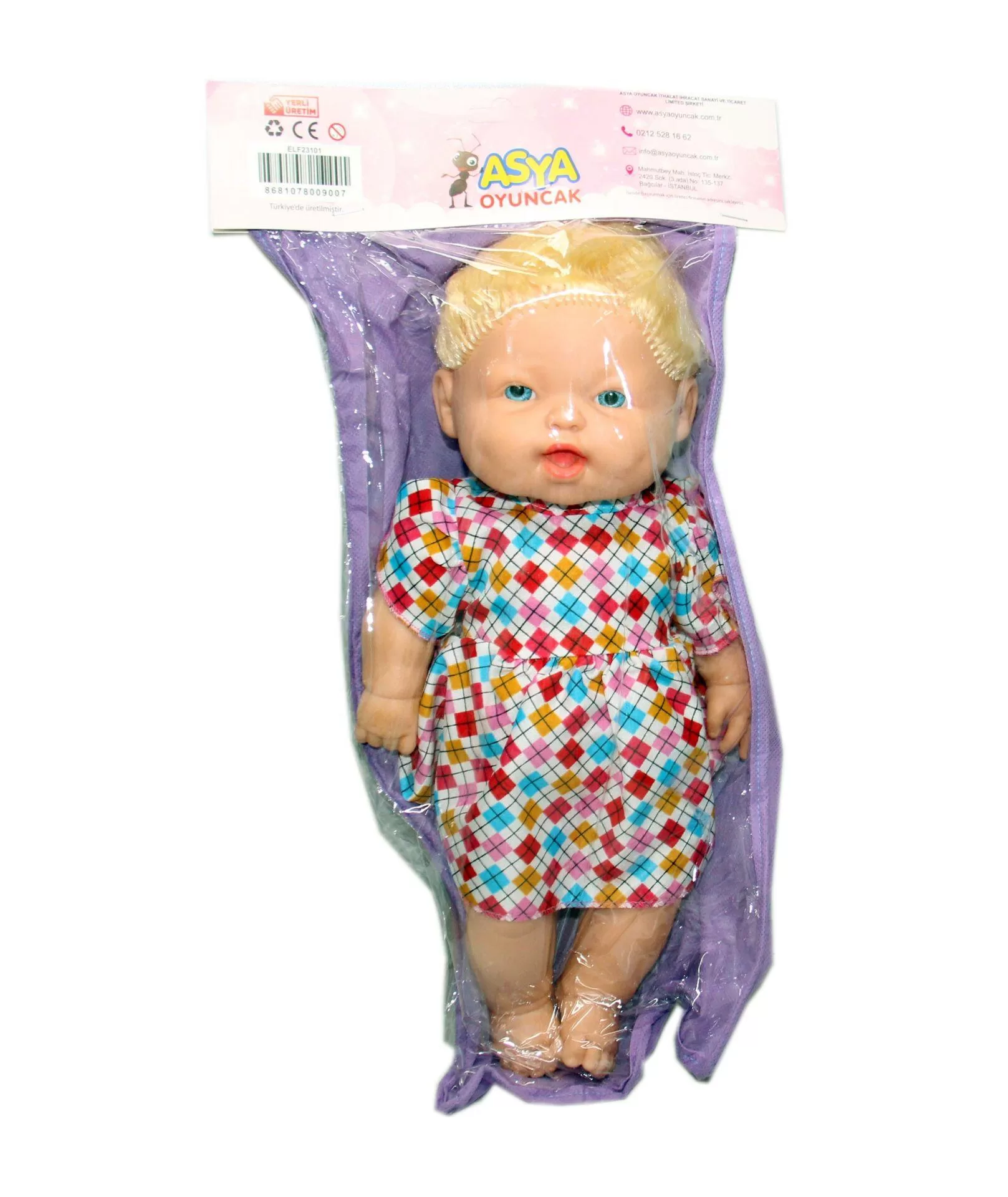 Asya Oyuncak Poşette Bebek 35 CM (Karışık Model 1 Adet)
