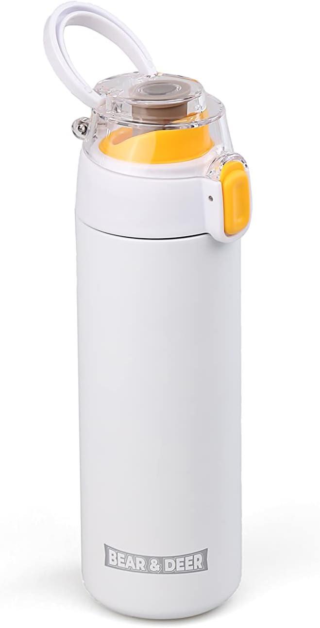 B&D Matara Şeffaf Kapak 450 ML Şeffaf Kapaklı Çelik Suluk (Karışık Renk 1 Adet)