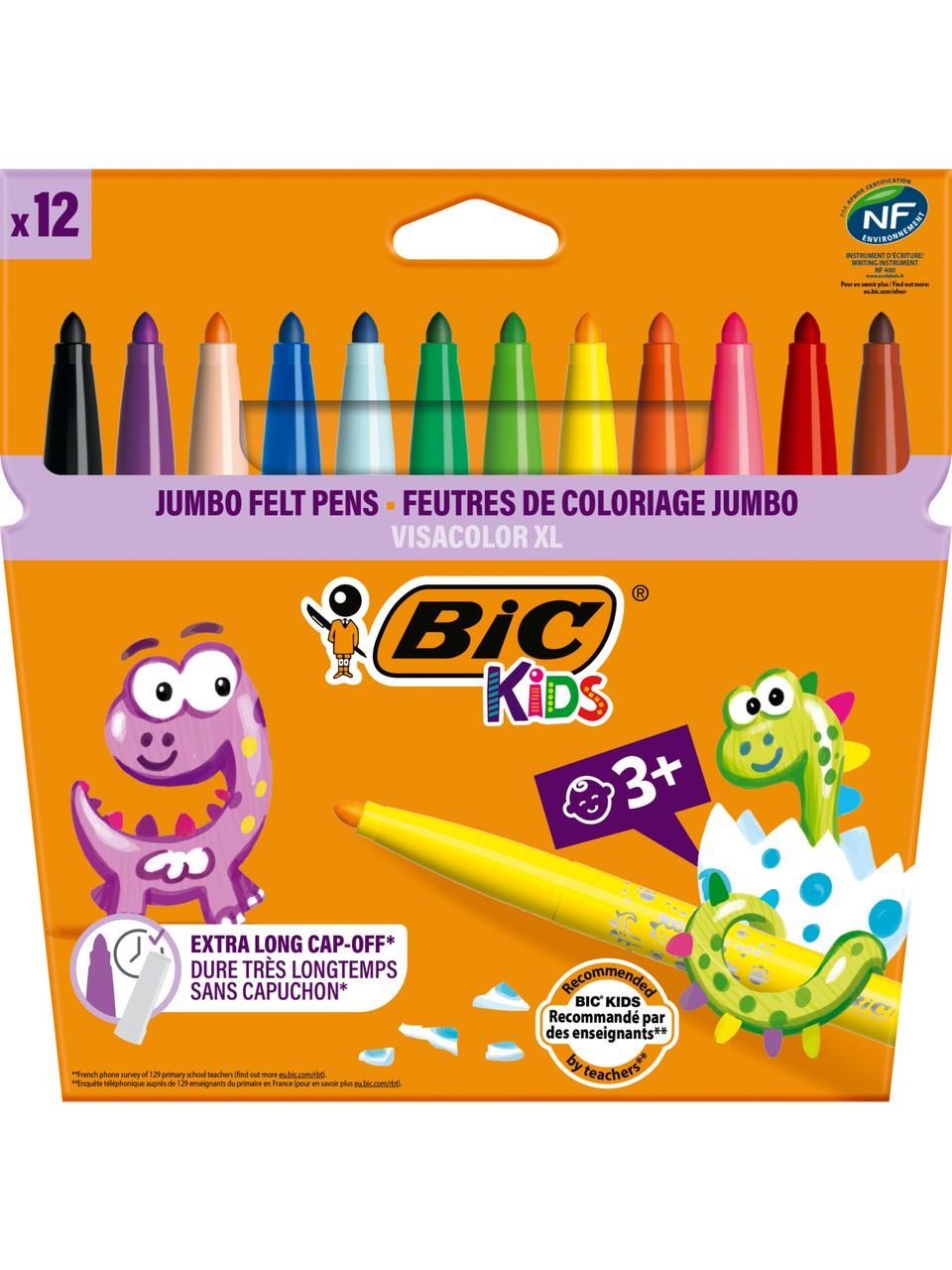 BIC Kids Visa Color XL Yıkanabilir Keçeli Boya Kalemi 12 Renk