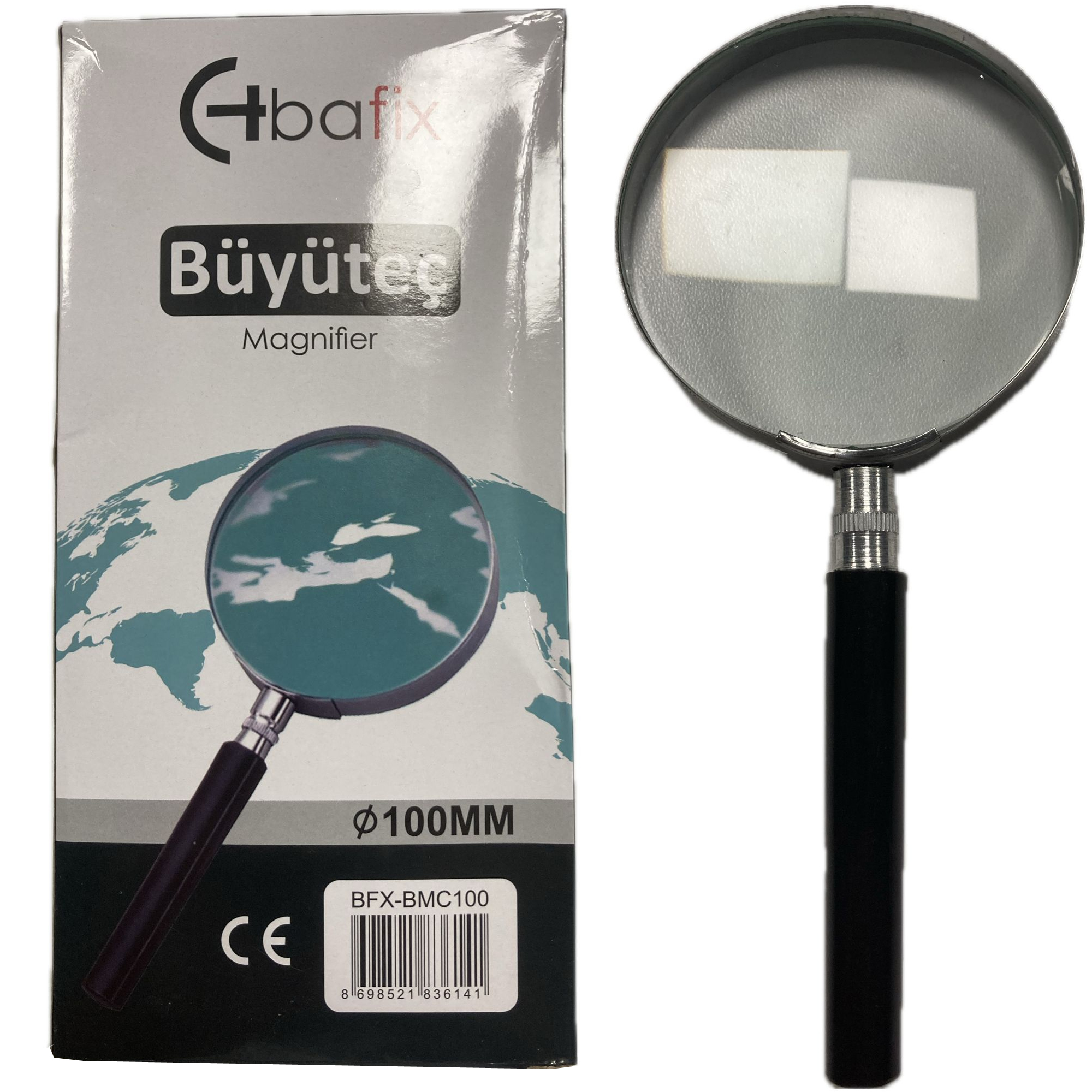 Bafix Büyüteç Cam Metal Çerçeveli 100 MM Büyüteç