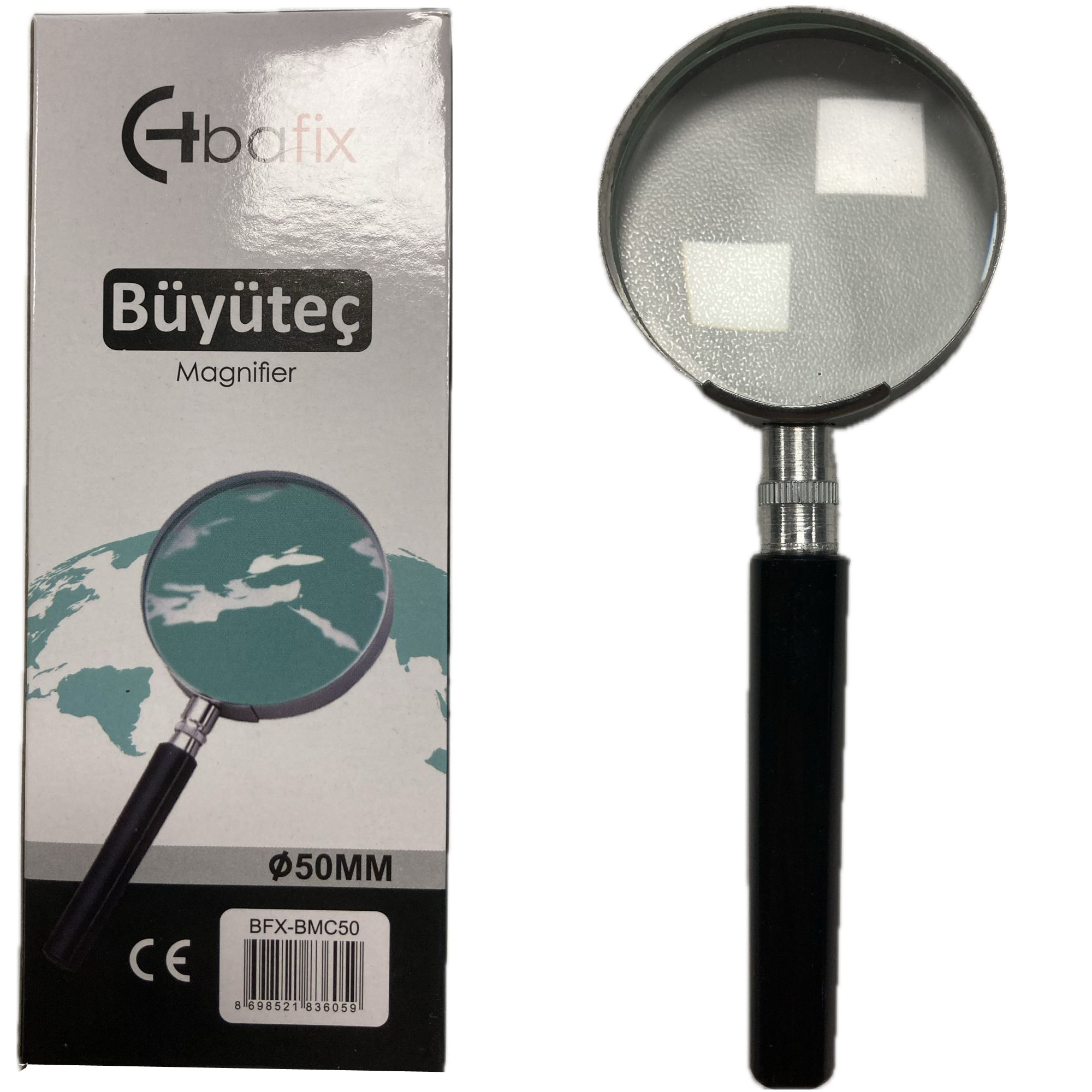 Bafix Büyüteç Cam Metal Çerçeveli 50 MM Büyüteç