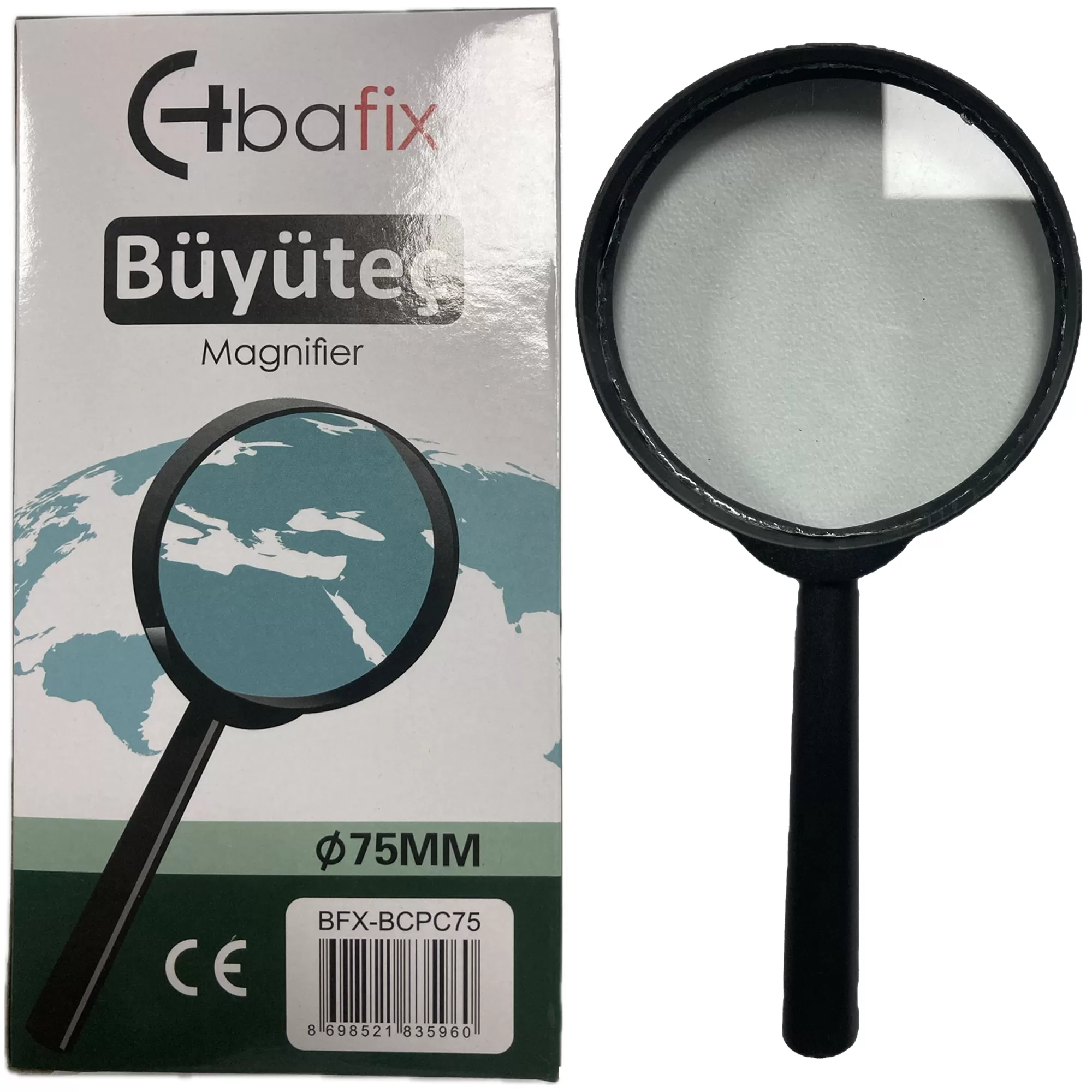 Bafix Büyüteç Cam Plastik Çerçeveli 75 MM Büyüteç