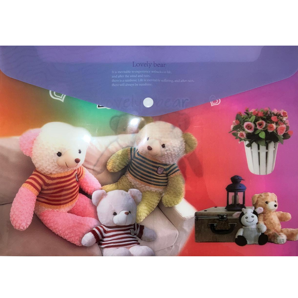 Bafix Çıtçıtlı Dosya Fafayu Desenli A4 (12 Li Paket Karışık Renk)