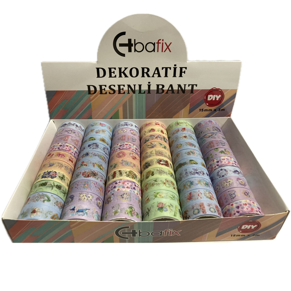 Bafix Desenli Bant Dekoratif 15 MM x 3 Metre 60 LI