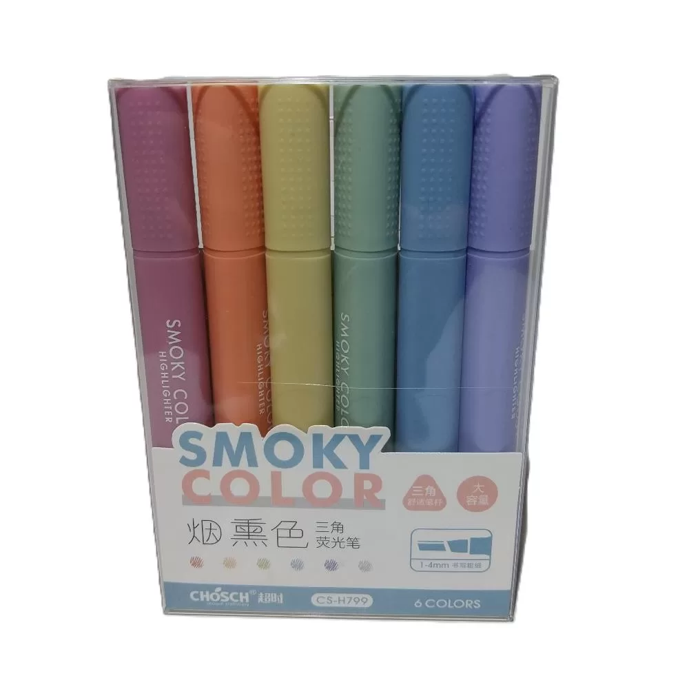 Bafix Fosforlu Kalem Kalem Tipi Smoky Color 6 Renk Blister
