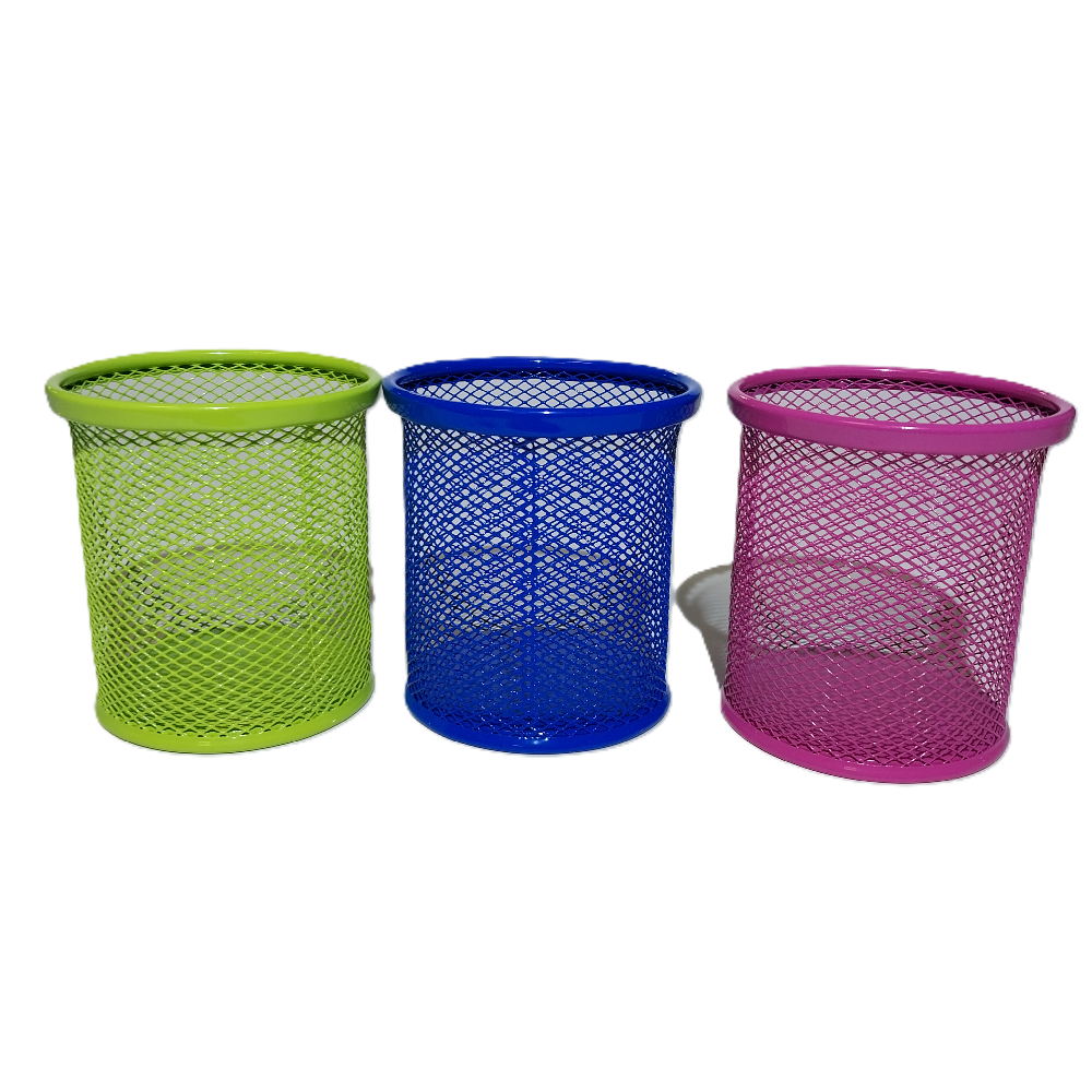 Bafix Kalemlik Metal Perforeli Silindir Karışık Renk (12 Li Paket)