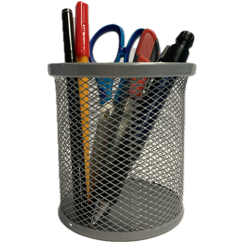Bafix Kalemlik Metal Perforeli Silindir Silver (12 Li Paket)