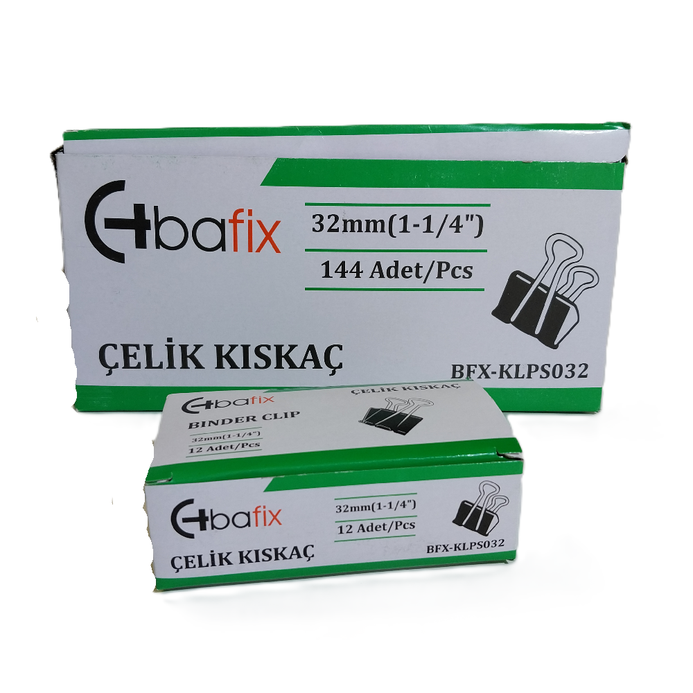 Bafix Kıskaç (Klips) Çelik 32 MM (12 Li Paket)