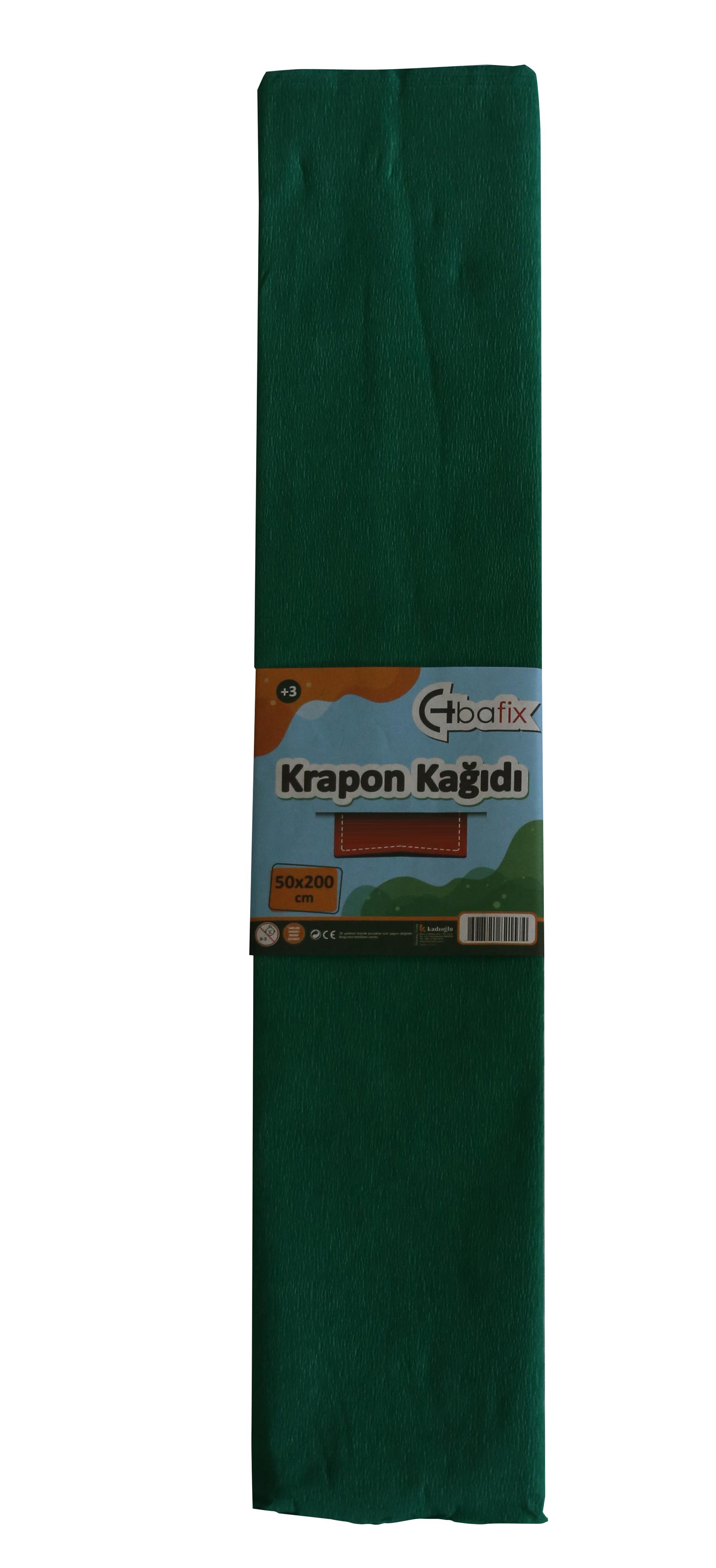 Bafix Krapon Kağıdı 50x200 CM Koyu Yeşil Krapon Kağıdı 10 Lu Paket