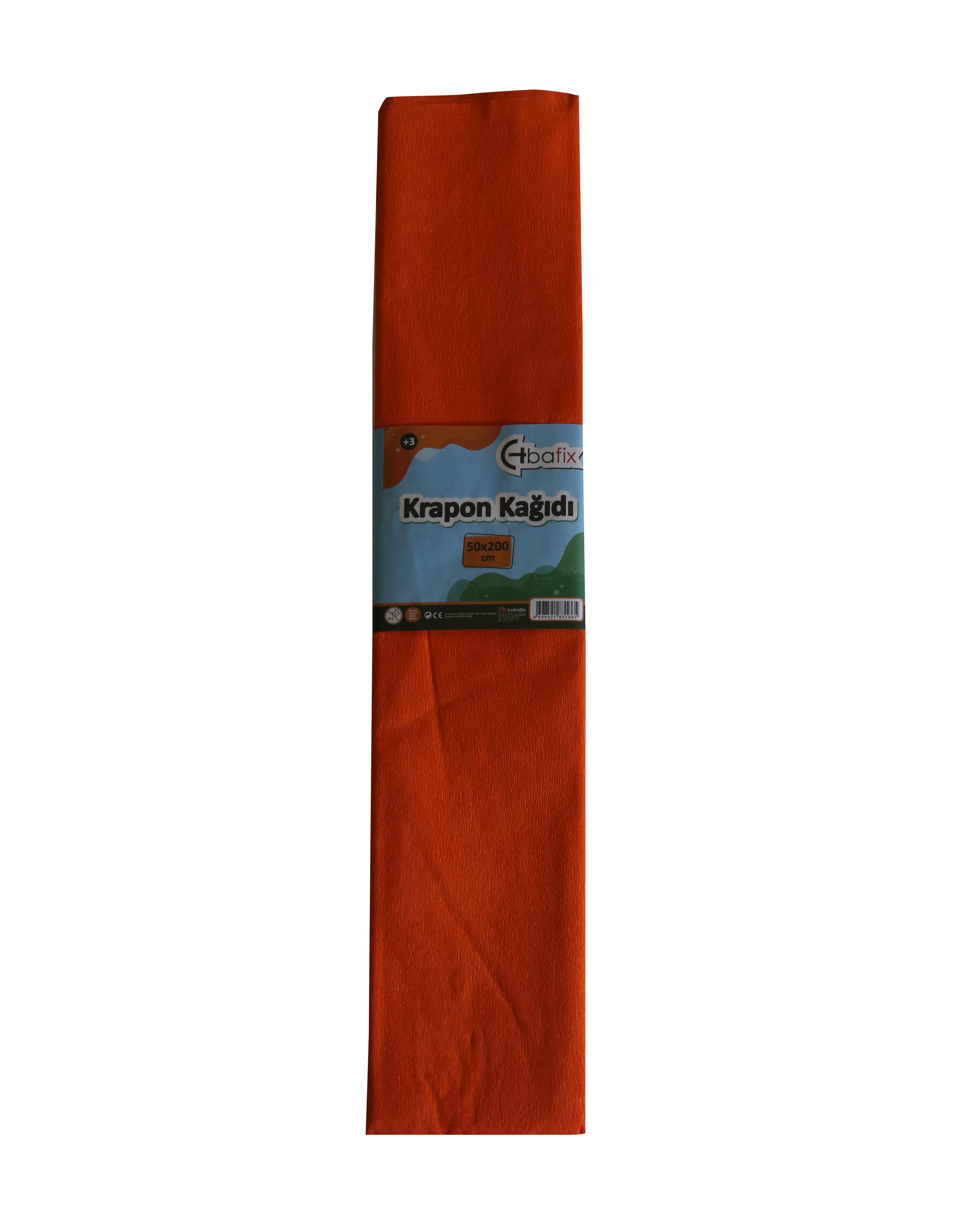 Bafix Krapon Kağıdı 50x200 CM Turuncu Krapon Kağıdı 10 Lu Paket