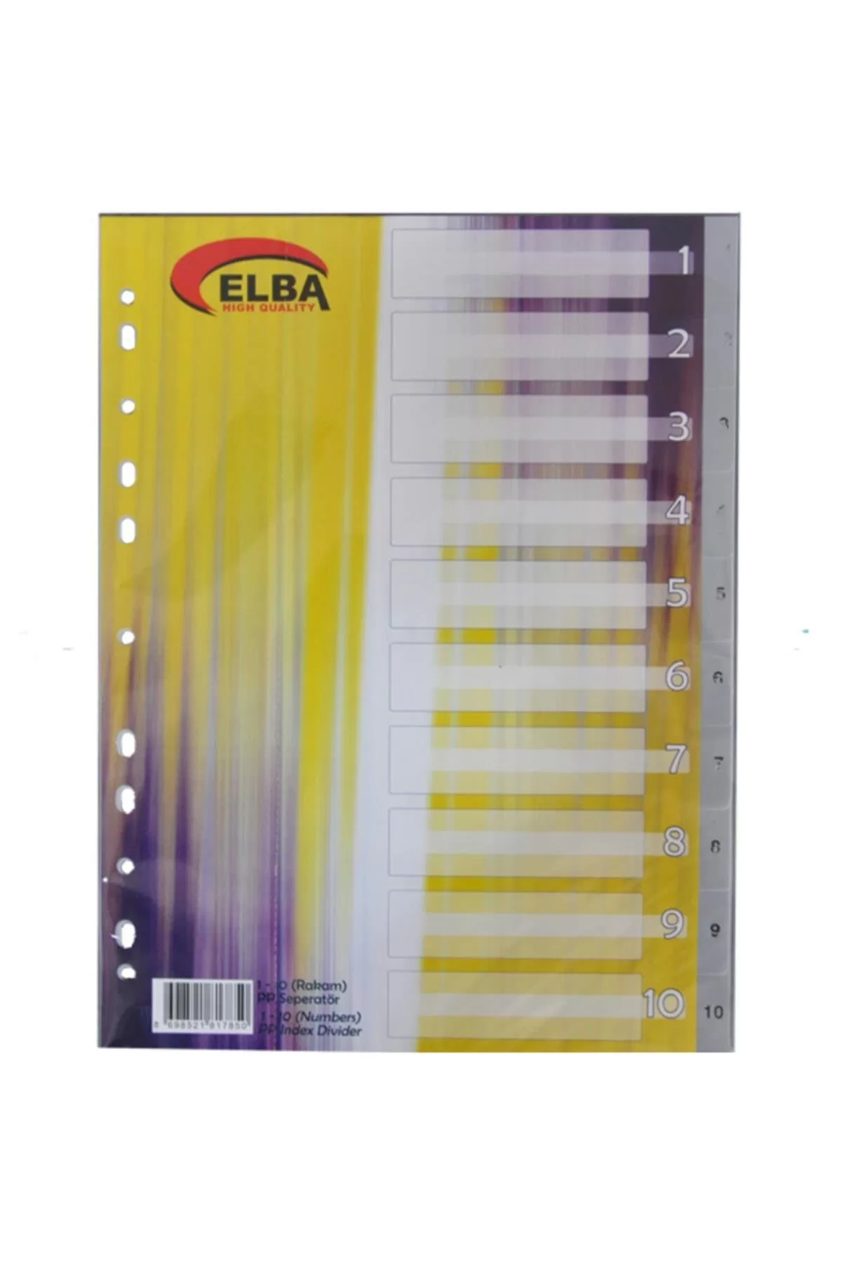 Bafix Seperatör 1-10 Rakamlı Plastik A4