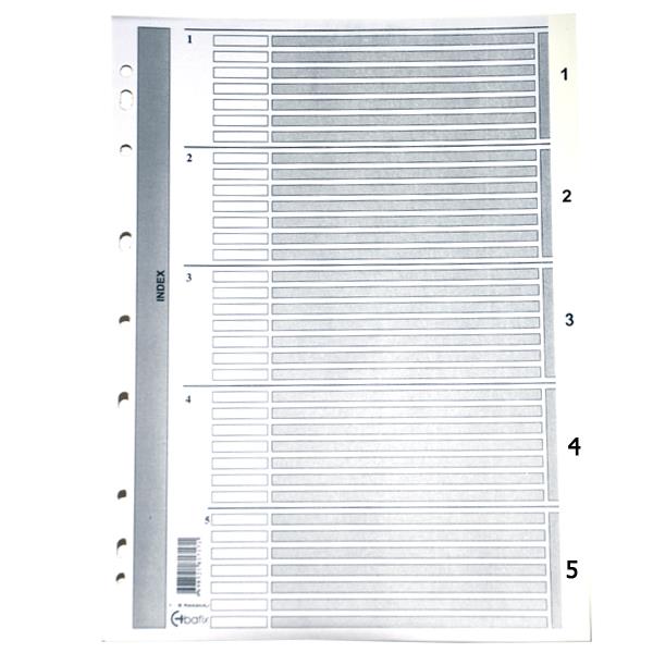 Bafix Seperatör 1-5 Rakamlı Karton A4 (50 Li Paket)