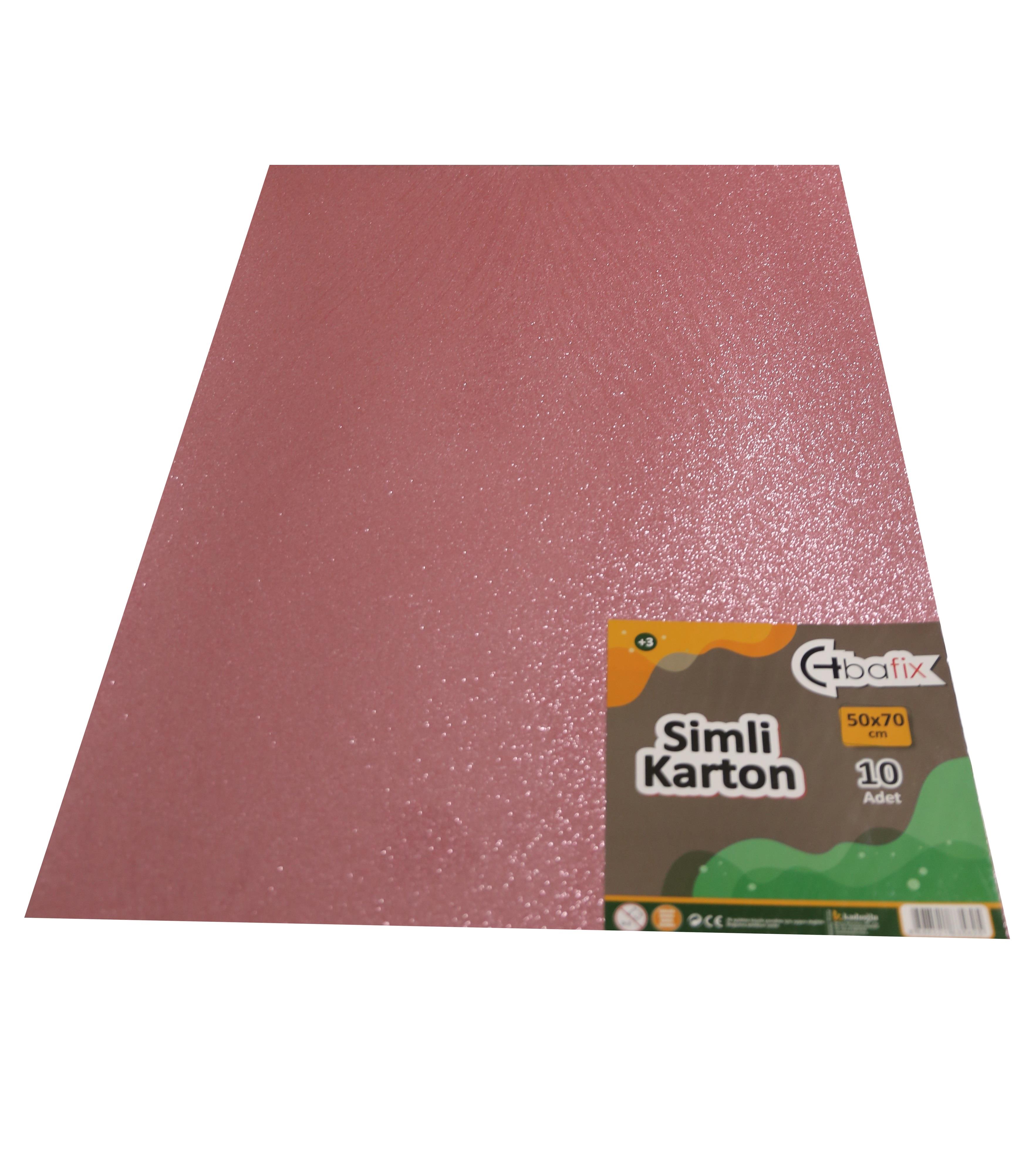 Bafix Simli Karton 50x70 CM Pembe Simli Karton 10 Lu Paket