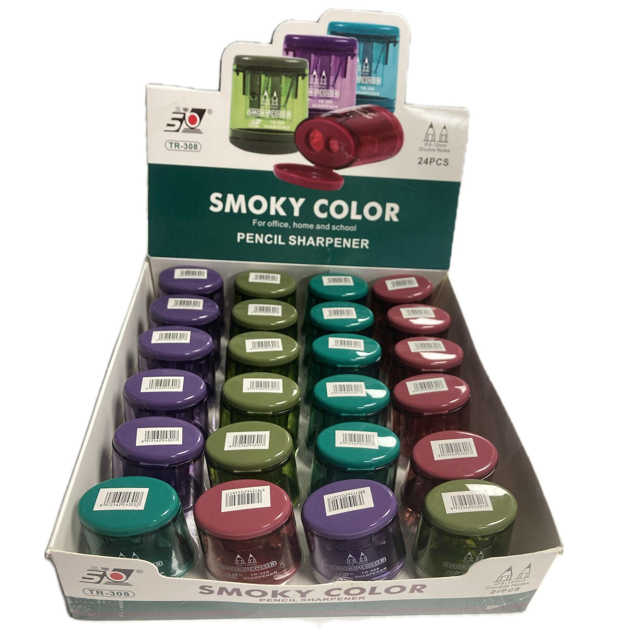Bafix Smoky Color Kalemtraş Çiftli Hazneli Kalemtraş 24 Lü Paket
