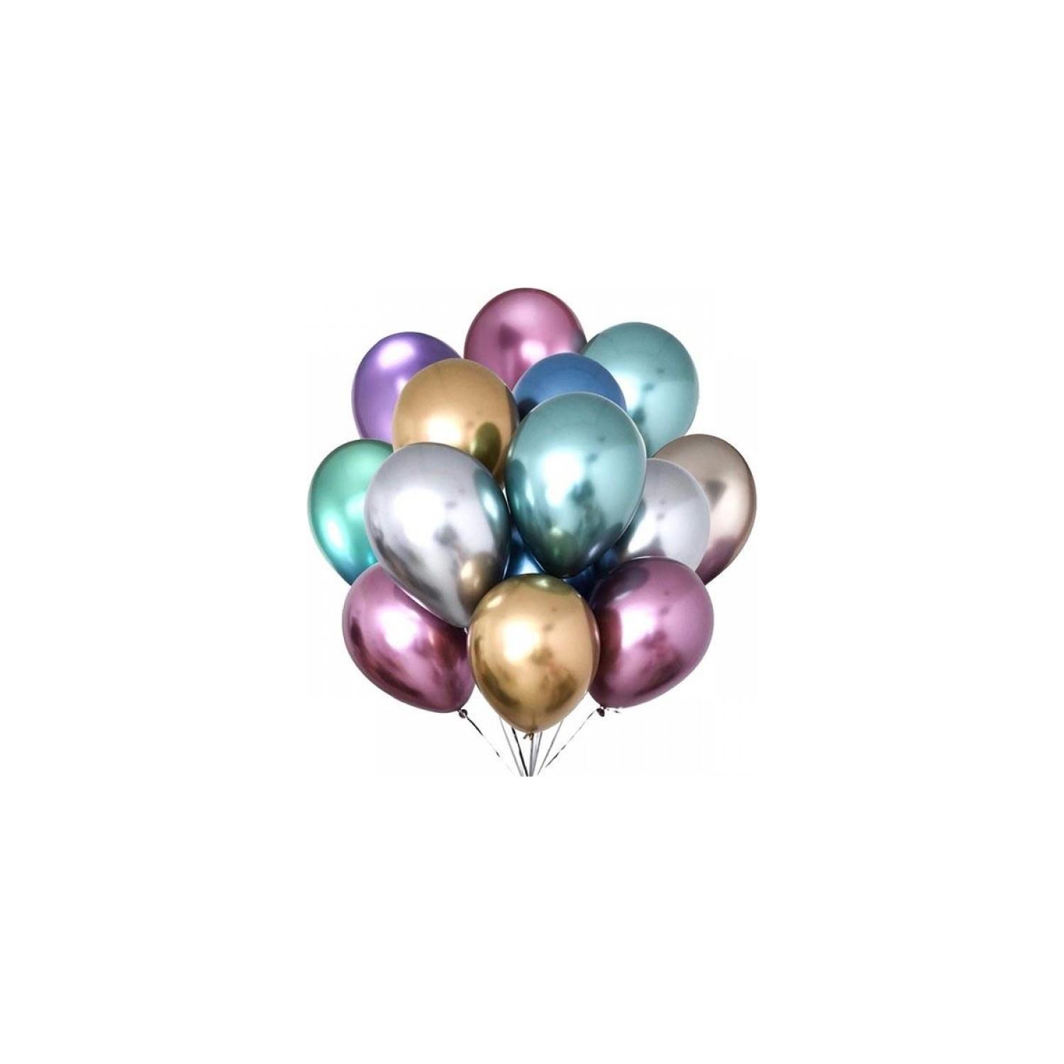 Balonevi 12" Krom Karışık 12 İnç Krom Renk Balon (50 Li Paket)