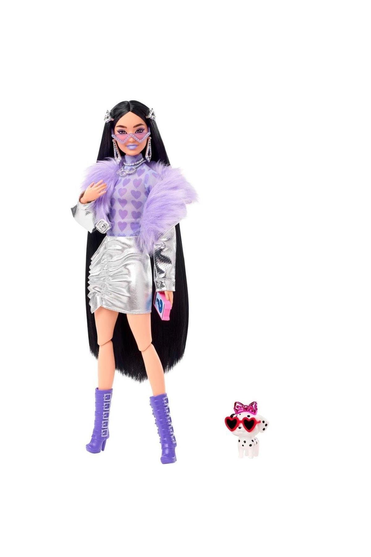 Barbie Extra Bebek Hayvan Dostu Yavru Köpek Metalik Renkli Ceketi Ekstra Uzun Saçlı Ve Bükülebilen Esnek Eklemli