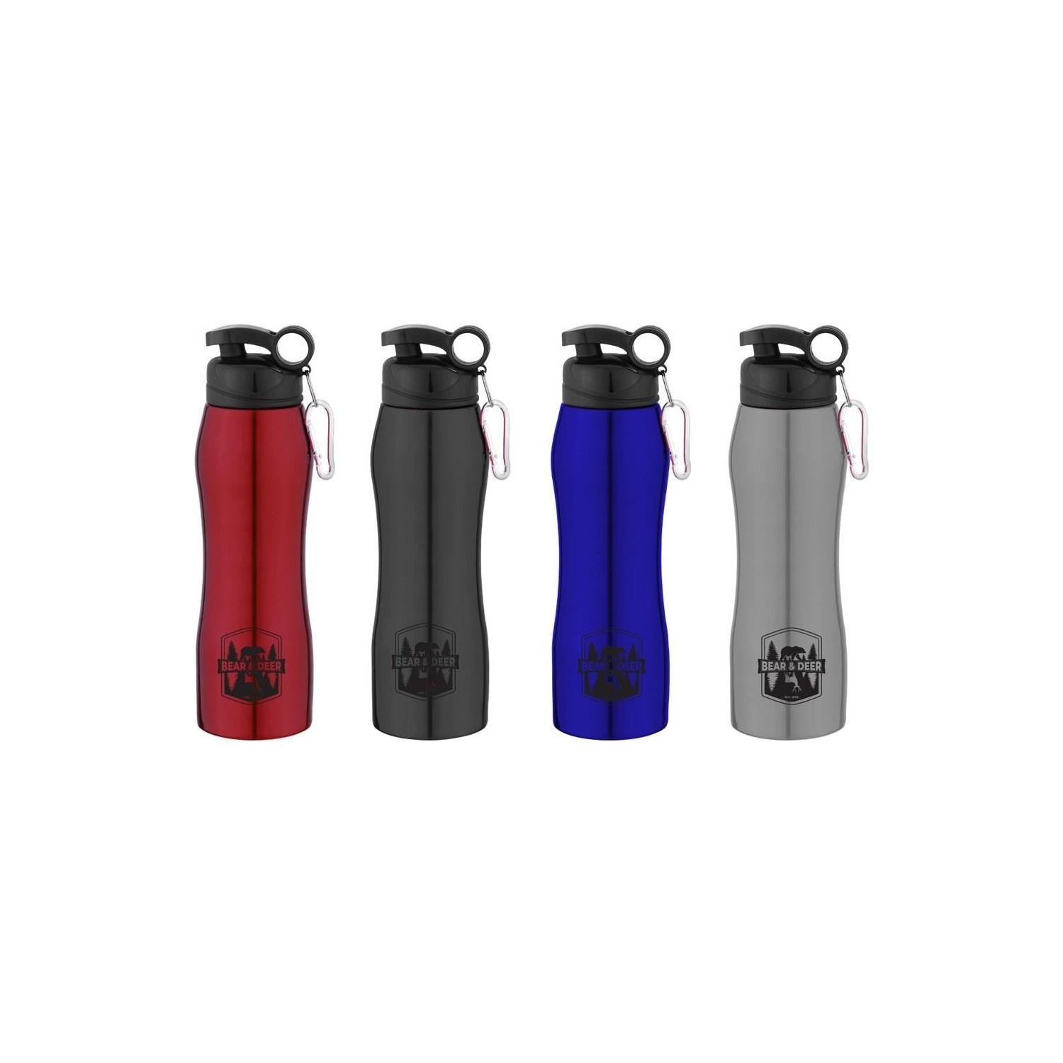 Bear & Deer Matara Çelik İnce Pipetli 750 ML Çelik Suluk (Karışık Renk 1 Adet)
