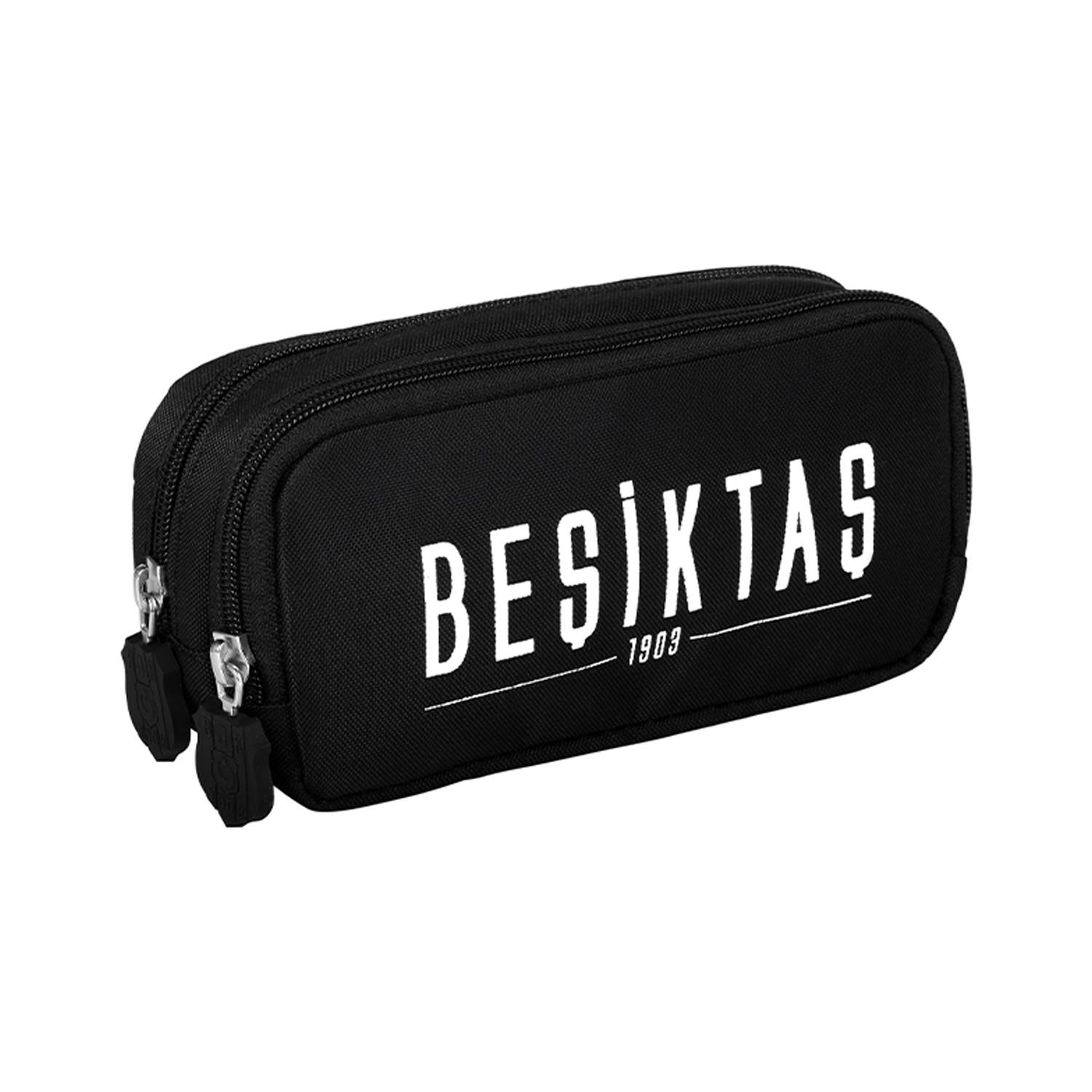 Beşiktaş 1903 Baskılı Lisanslı Siyah Kalemlik 2 Bölmeli Okul Kalem Çantası