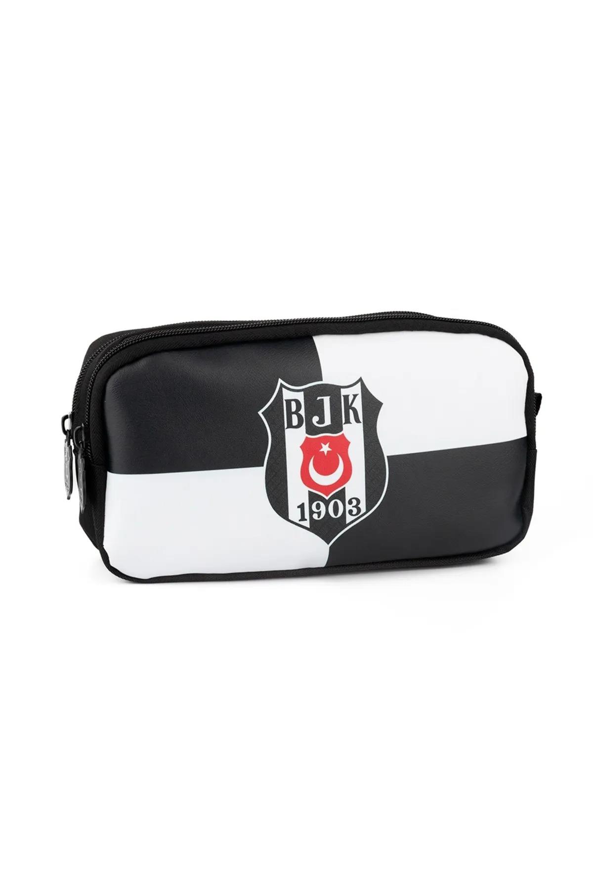 Beşiktaş Bjk 1903 Logo Desenli Suni Deri 2 Bölmeli Kalem Çantası Kalemlik