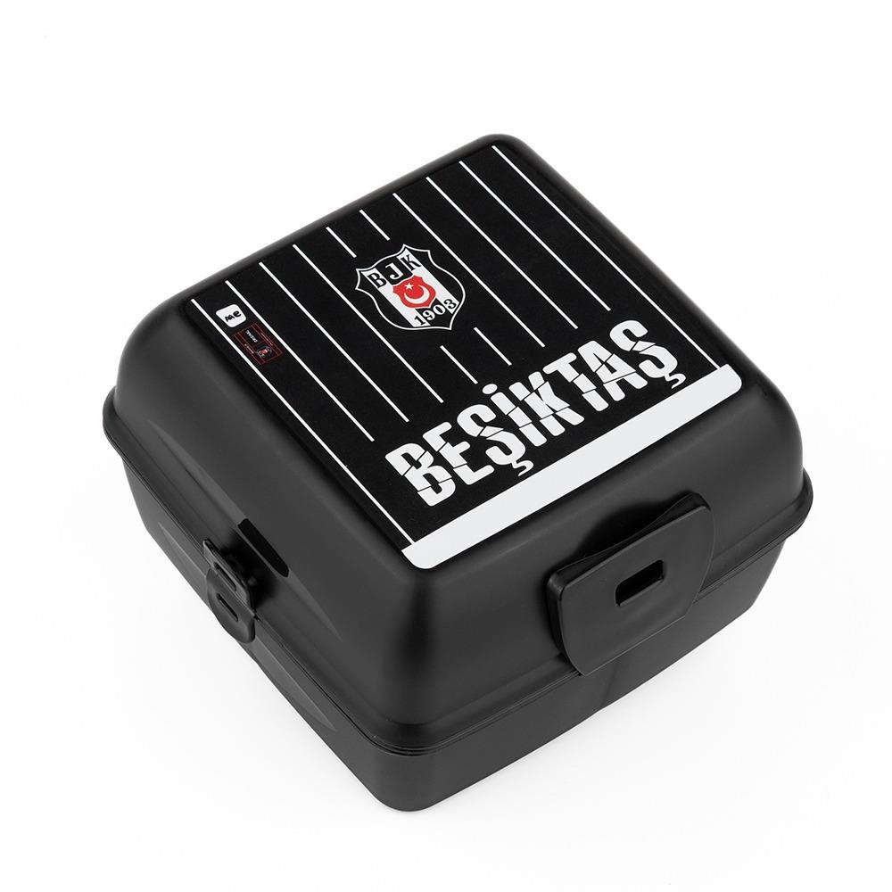 Beşiktaş İnce Çubuk Desenli 4 Bölmeli Çatal Kaşıklı Beslenme Kabı