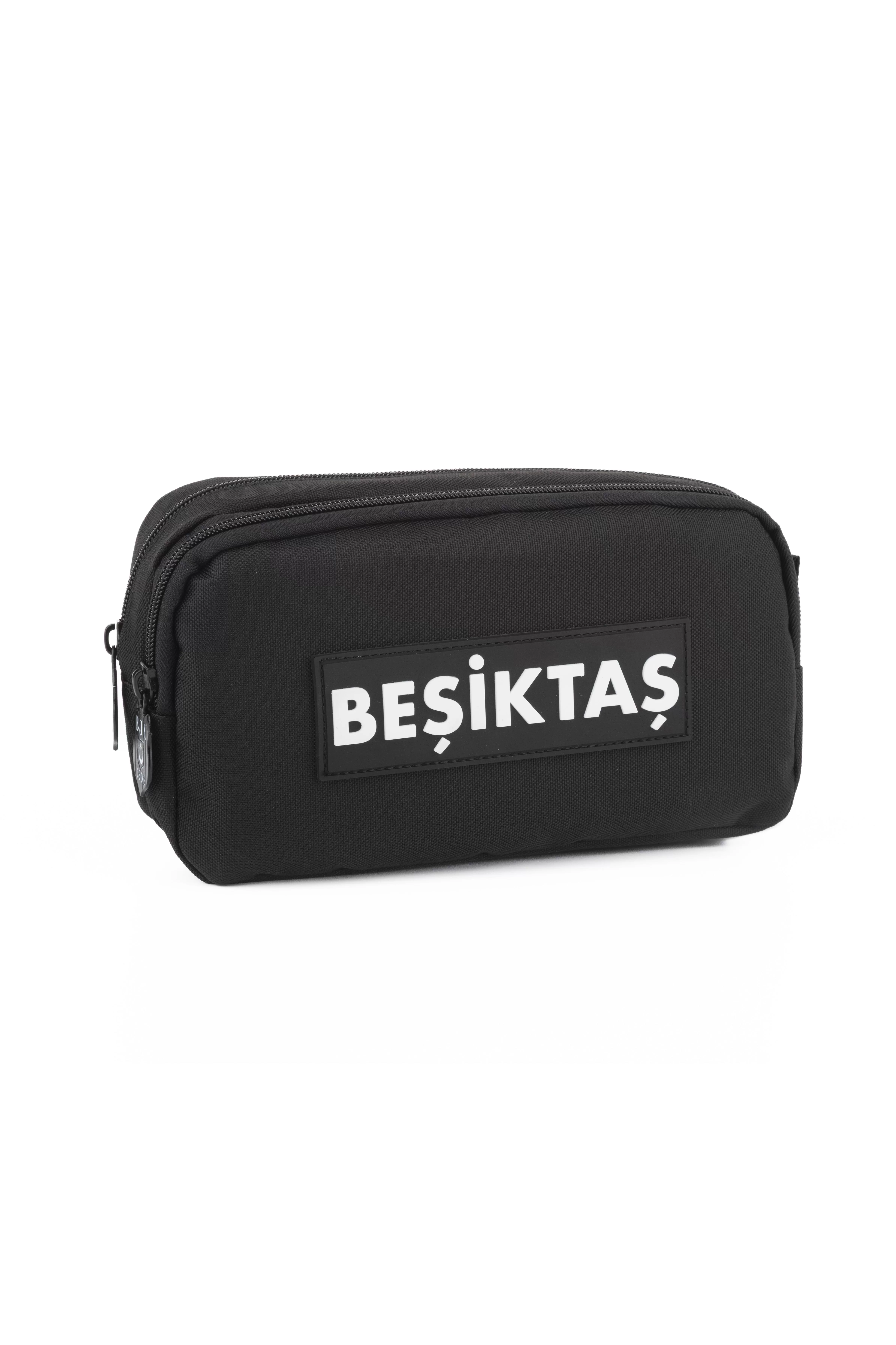 Beşiktaş Kalem Çantası Beşiktaş Siyah Beyaz Garni 2 Bölmeli Kalemlik