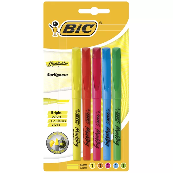 Bic Brite Liner Fosforlu Kalem 5’li Blister Karışık Renk