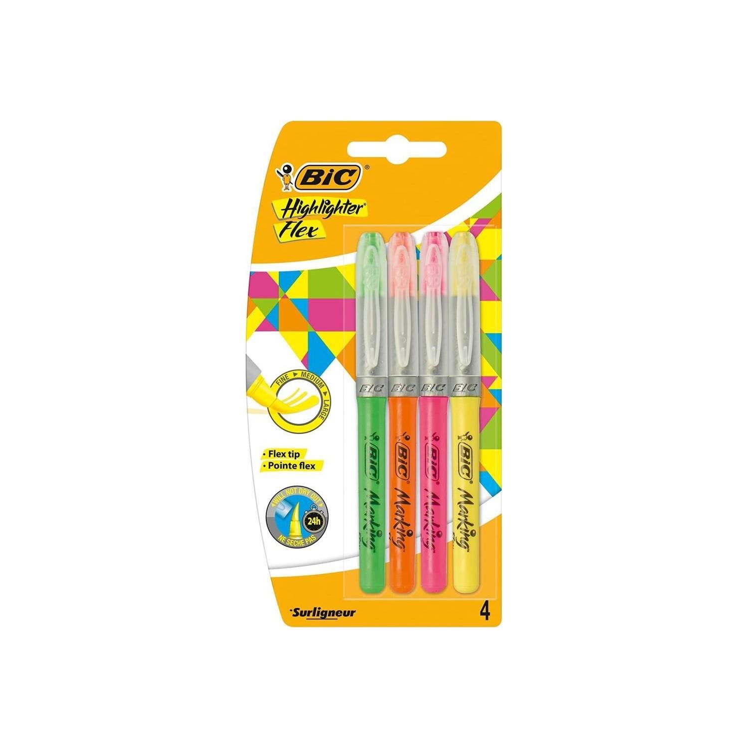 Bic Fosforlu Kalem Marking Highlighter Flex 4 Lü Fosforlu Kalem