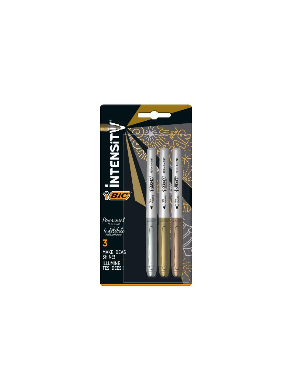 Bic Intensity Permanent Markör Altın Gümüş Bronz 3'lü Blister