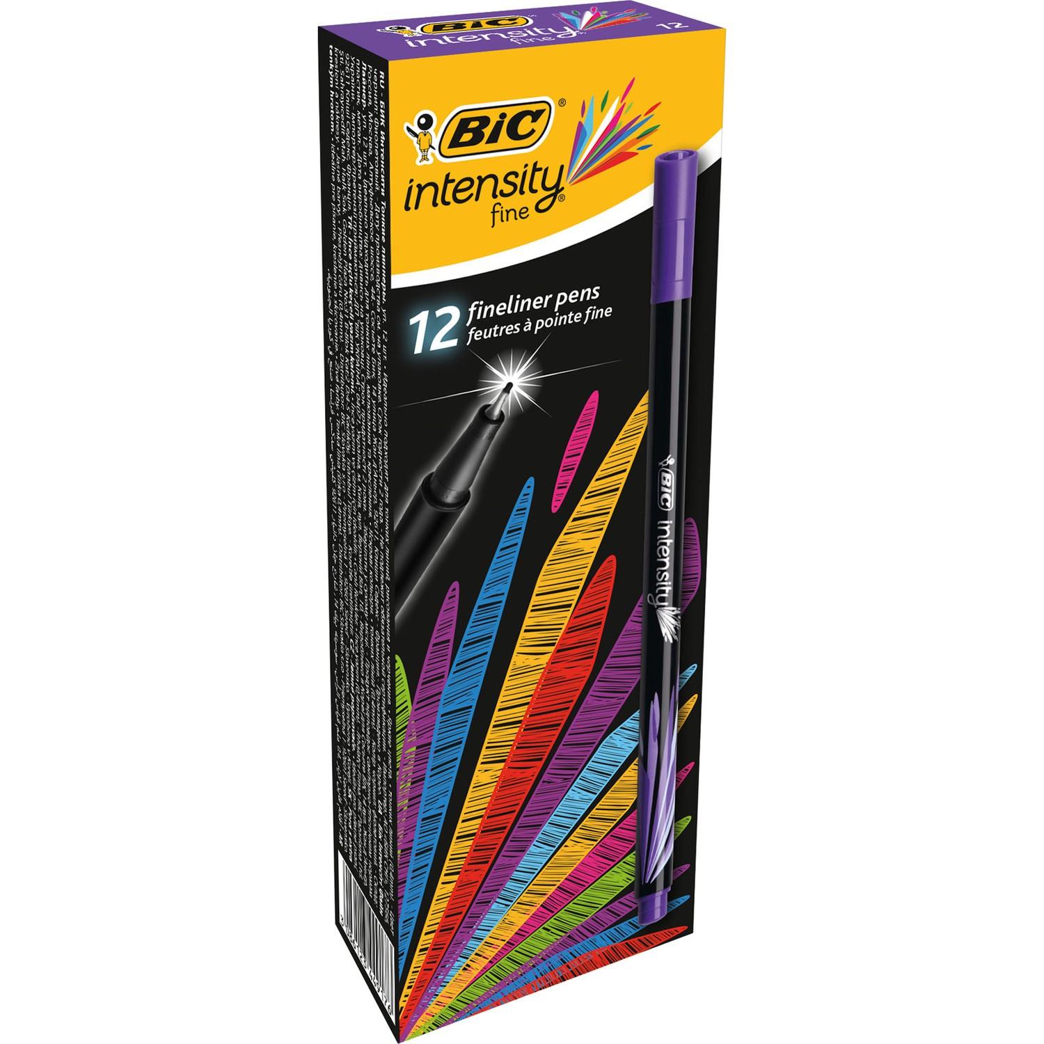 Bic Keçe Uç Kalem İnterstiy Fine Liner İnce Uçlu Kalem Mor (12 Li Paket)
